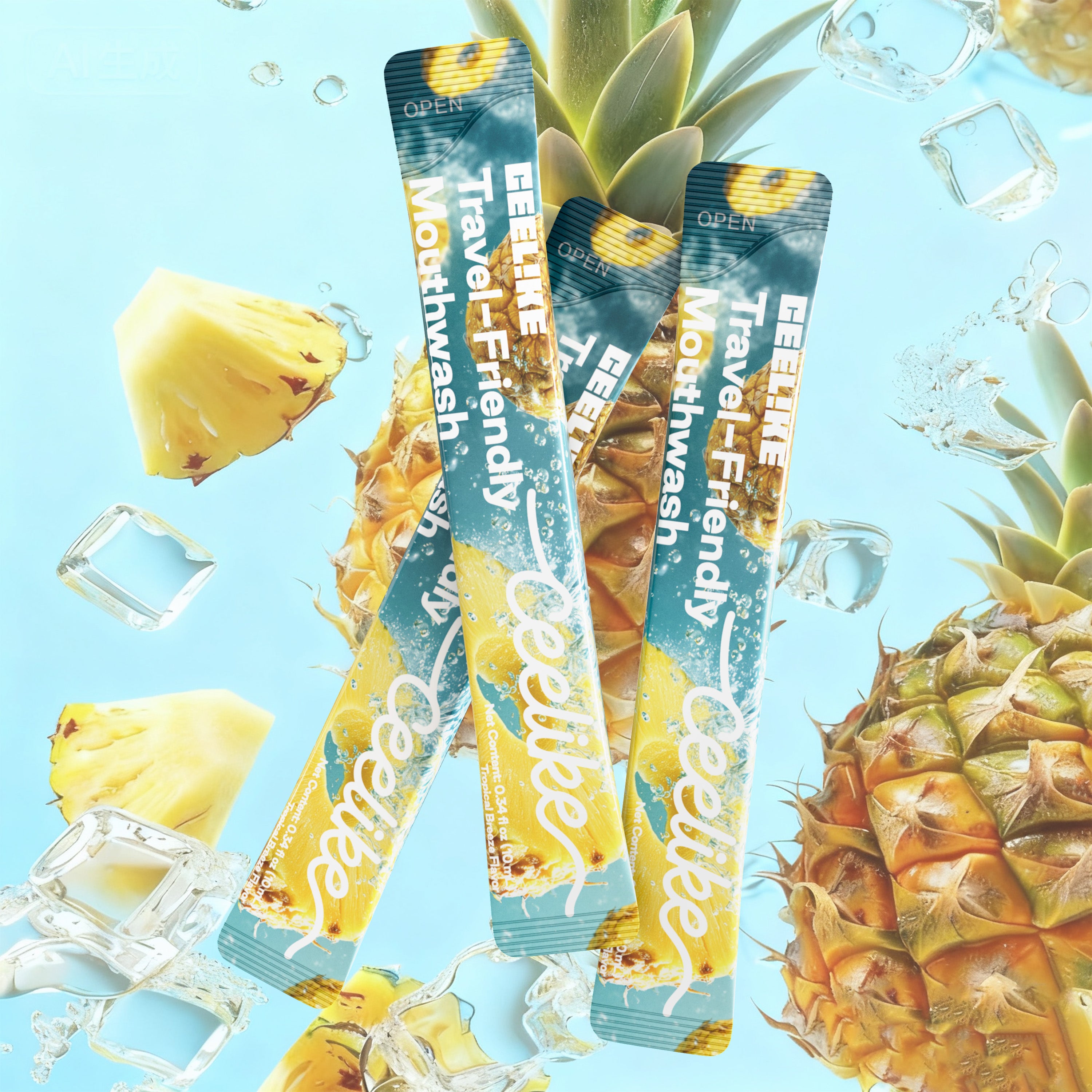 CEELIKE Portable Mouthwash – Tropical Pineapple Flavor (30 Packs)