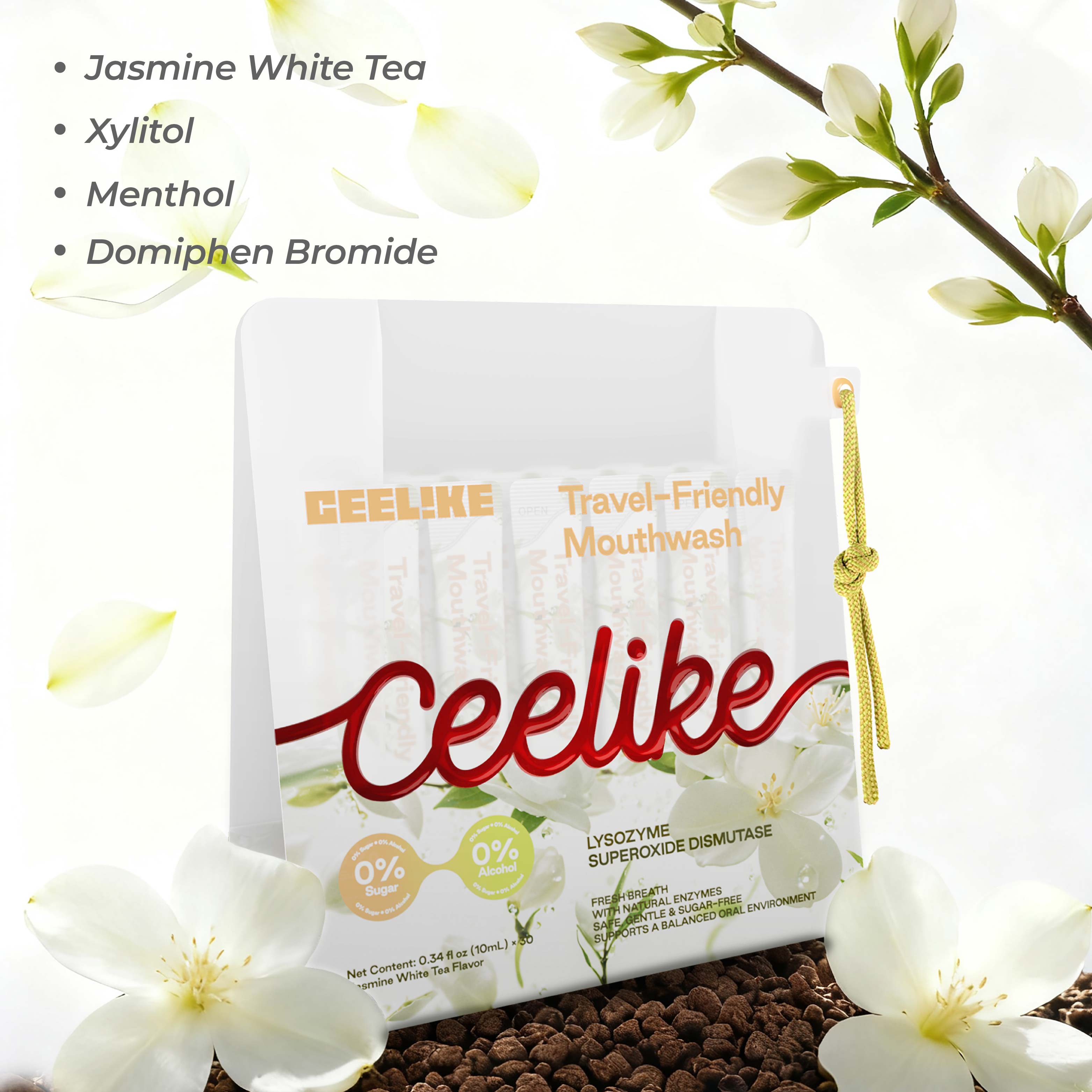 CEELIKE Jasmine White Tea Travel-Friendly Mouthwash