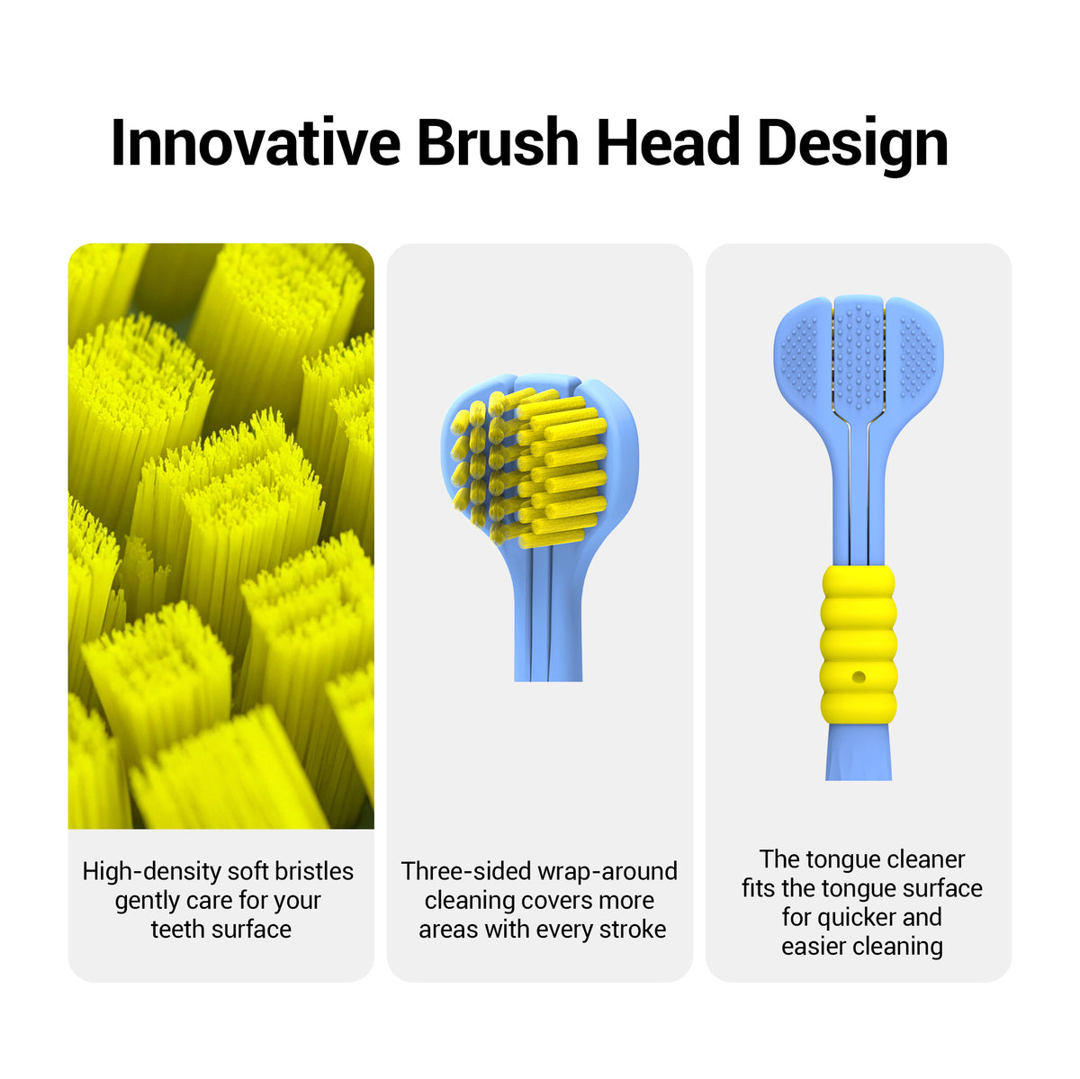 CEELIKE 3-Sided Soft Bristle Toothbrush – Complete Care