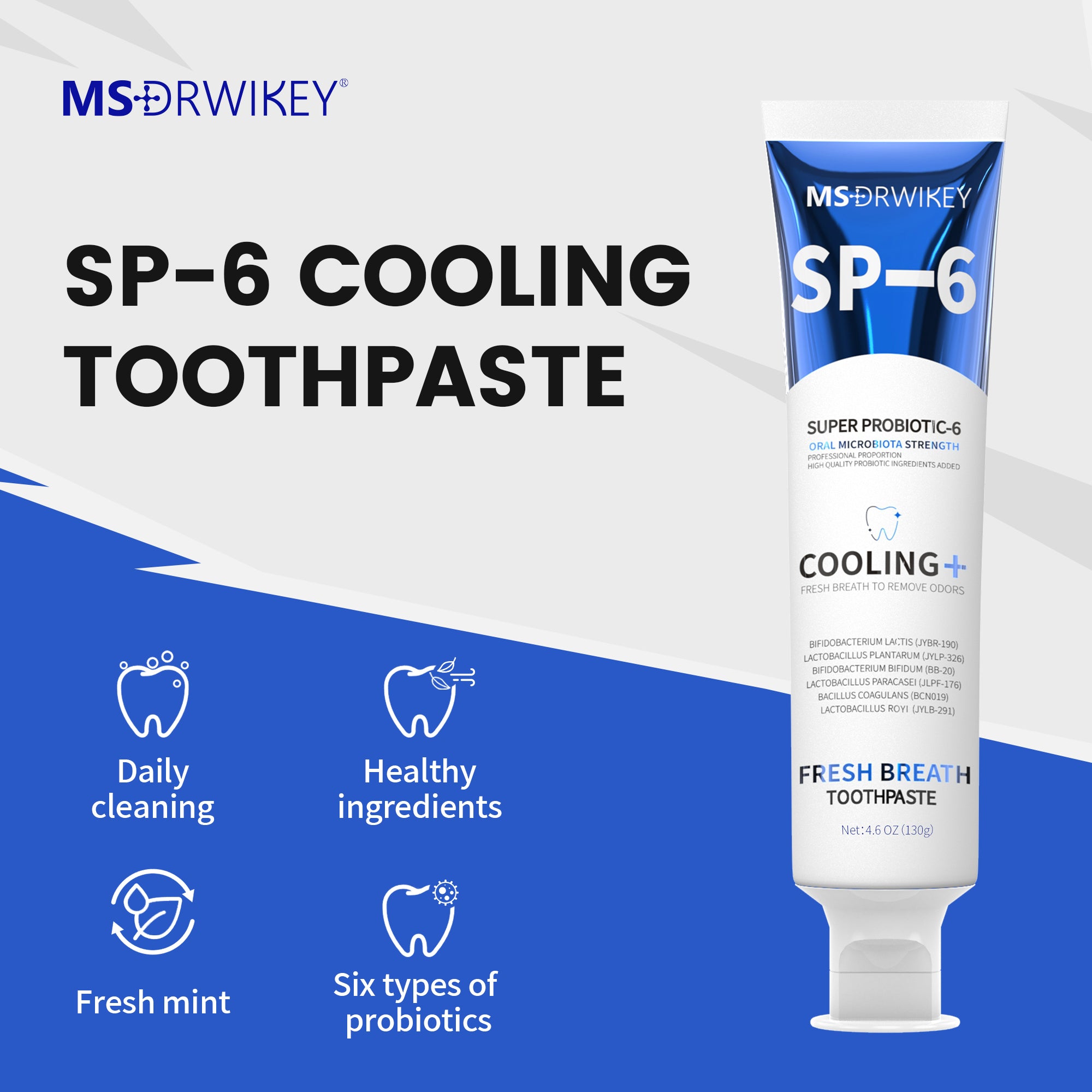 MSDRWIKEY Cool Breath Refreshing Toothpaste 2-Pack – Experience lasting freshness, a Christmas gift for oral care