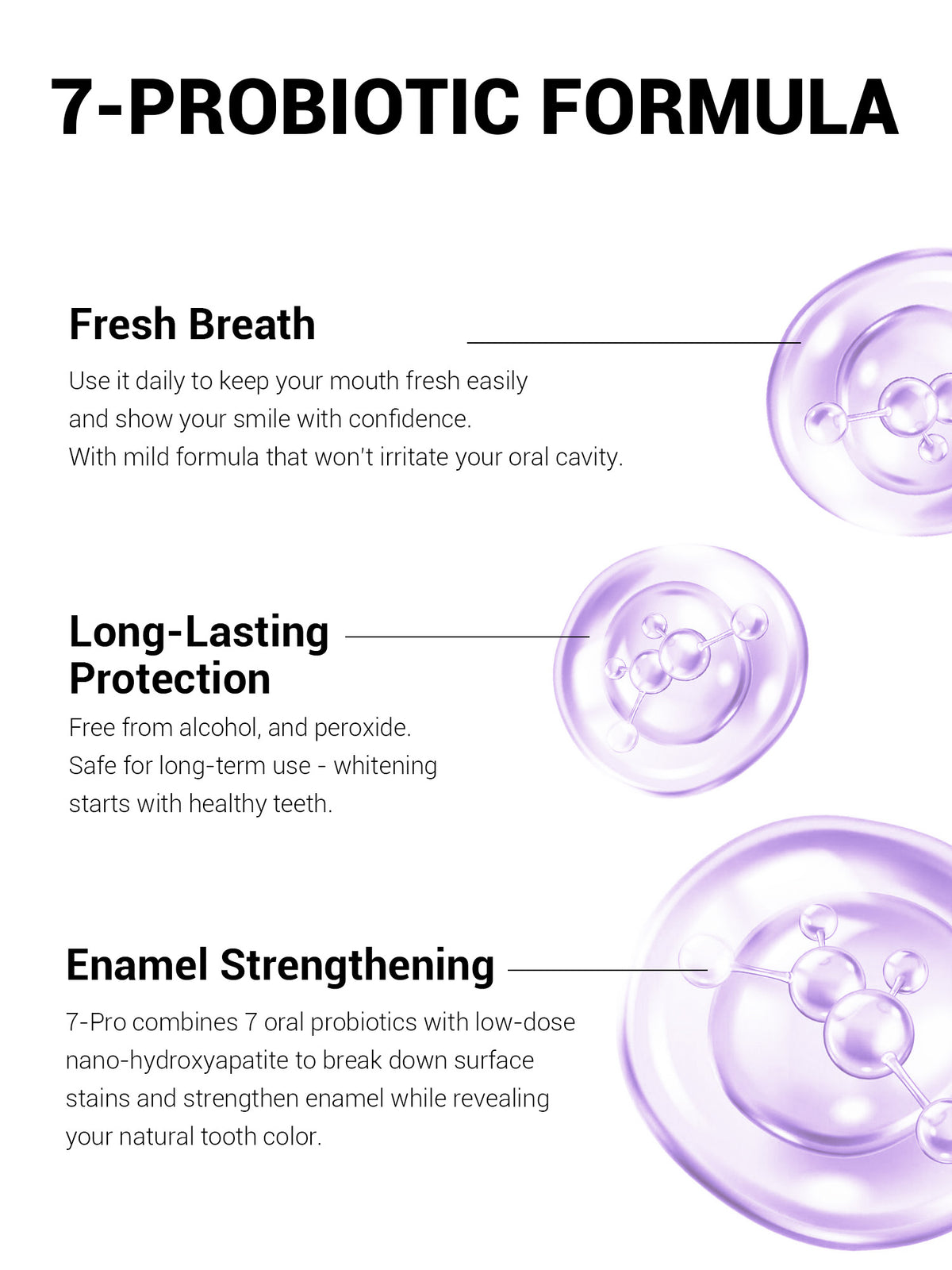 MSDRWIKEY 7 Pro Purple Whitening Toothpaste - Deep whitening, strong cleaning, confident smile, shining every day