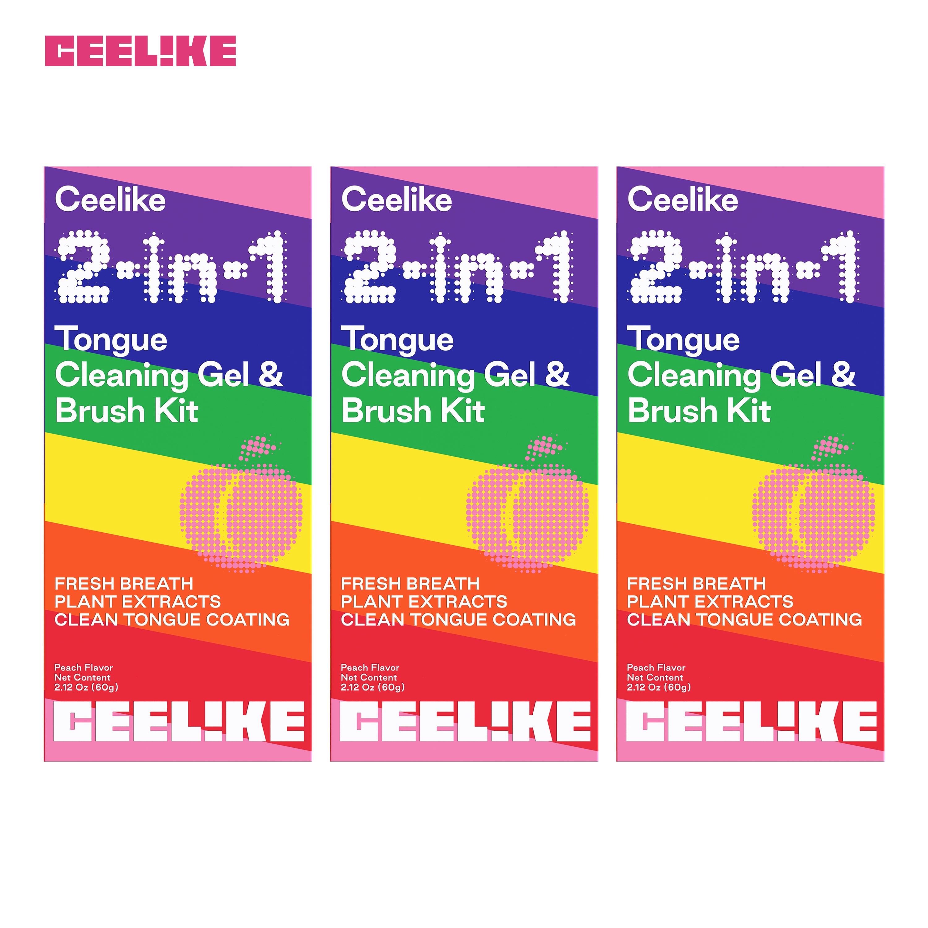 CEELIKE 2-in-1 Tongue Cleaning Gel & Brush Kit