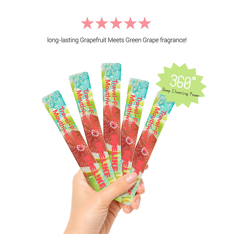 CEELIKE Travel-Friendly Mouthwash Sticks – Yuzu & Green Grape Flavor