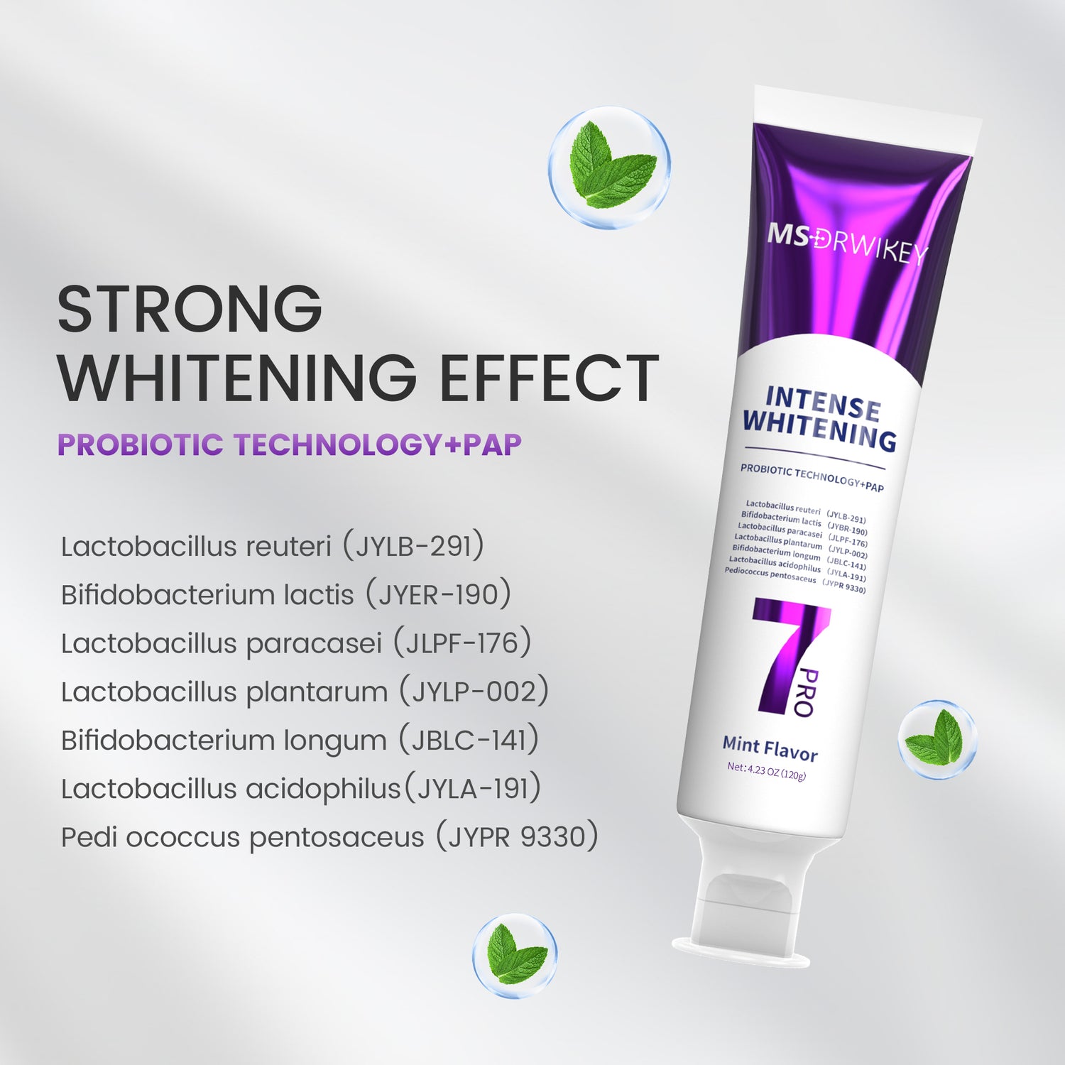 MSDRWIKEY 3-Piece Combo Set – SP-6 Probiotic Whitening Toothpaste, 7-Pro Advanced Whitening Toothpaste & Cooling Fresh Breath Toothpaste