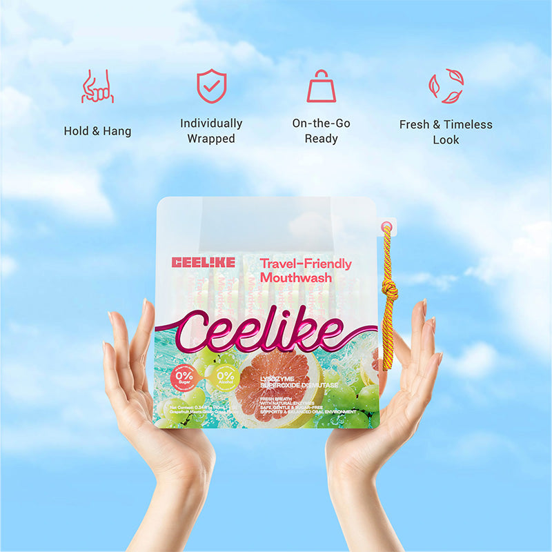 CEELIKE Travel-Friendly Mouthwash Sticks – Yuzu & Green Grape Flavor