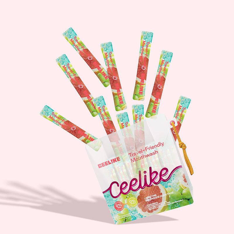 CEELIKE Travel-Friendly Mouthwash Sticks – Yuzu & Green Grape Flavor