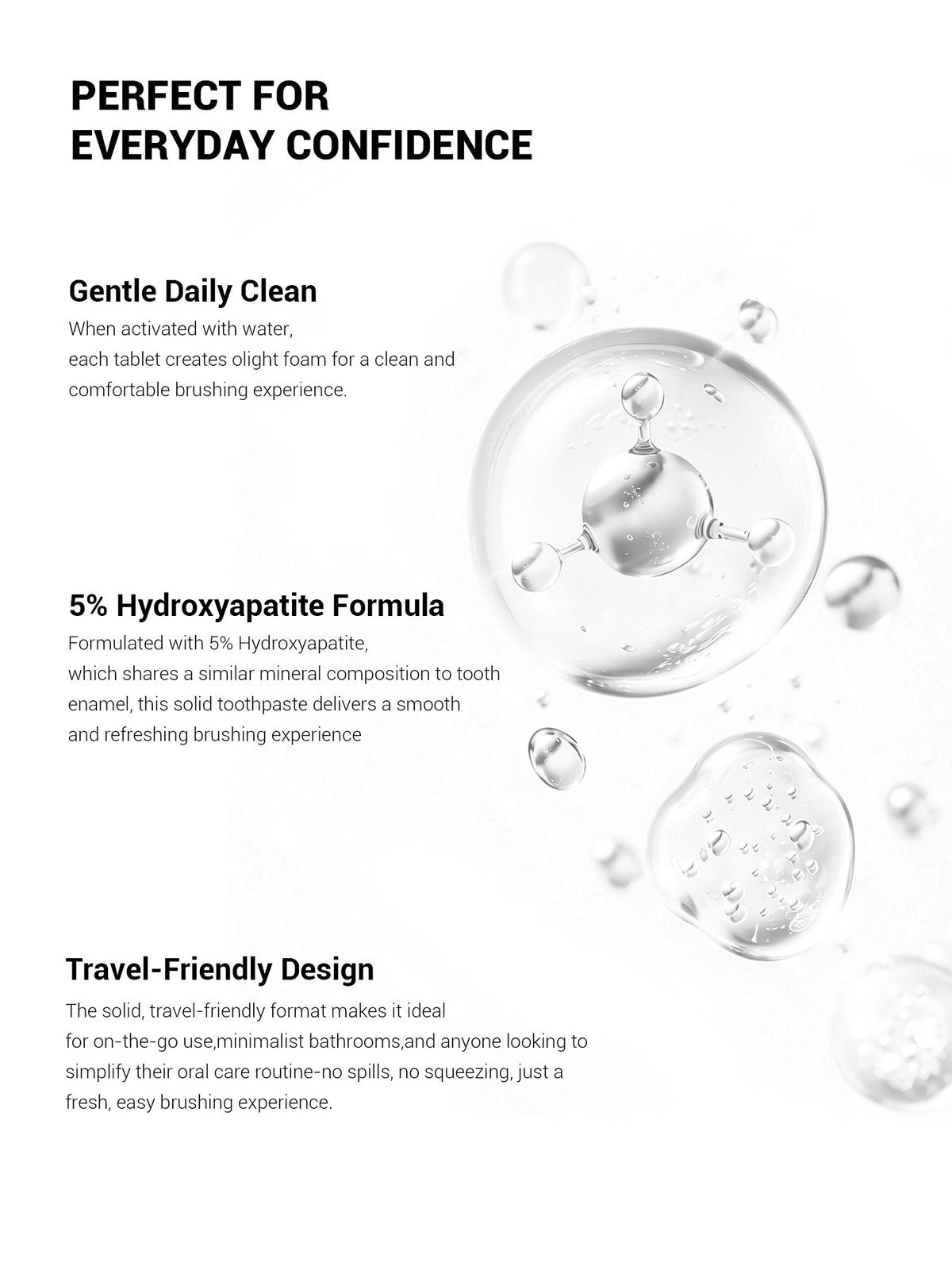 MSDRWIKEY 5% Hydroxyapatite Solid Toothpaste Tablets
