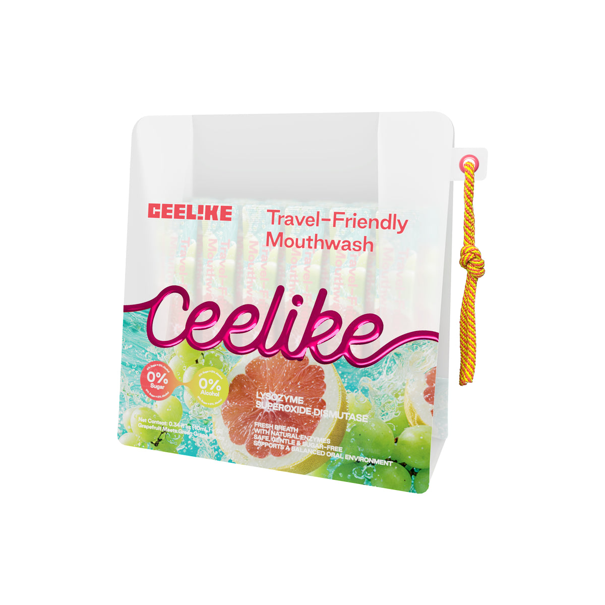 CEELIKE Travel-Friendly Mouthwash Sticks – Yuzu & Green Grape Flavor