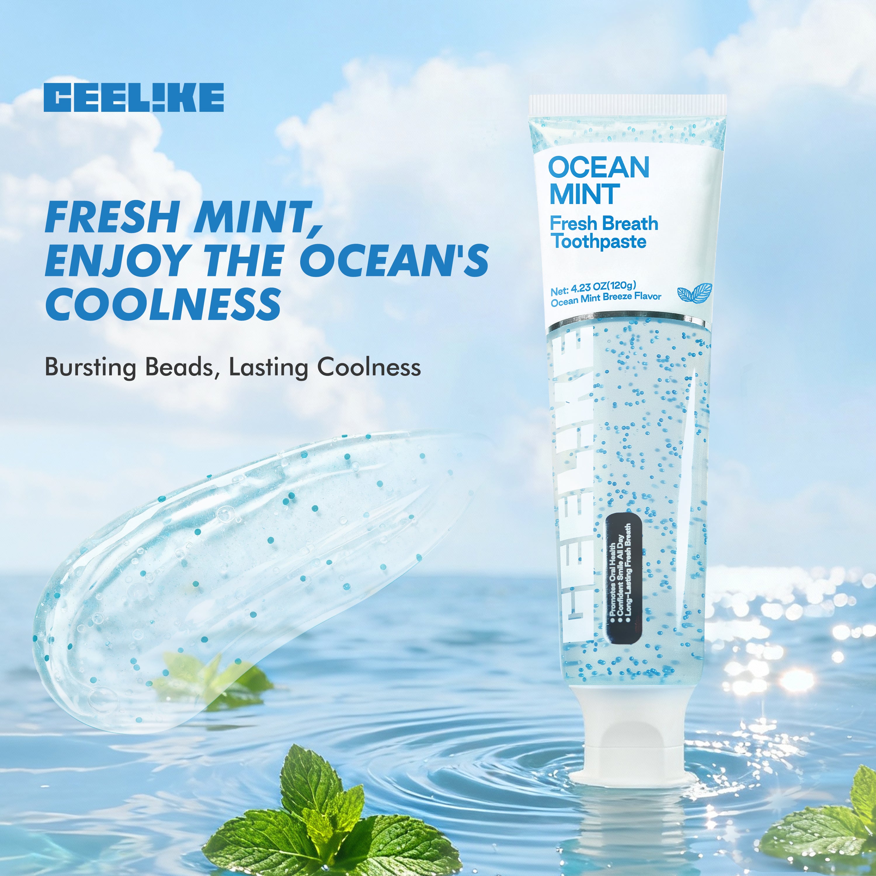 CEELIKE Ocean Mint Fresh Breath Toothpaste – Clean, Cool & Refreshing 120g