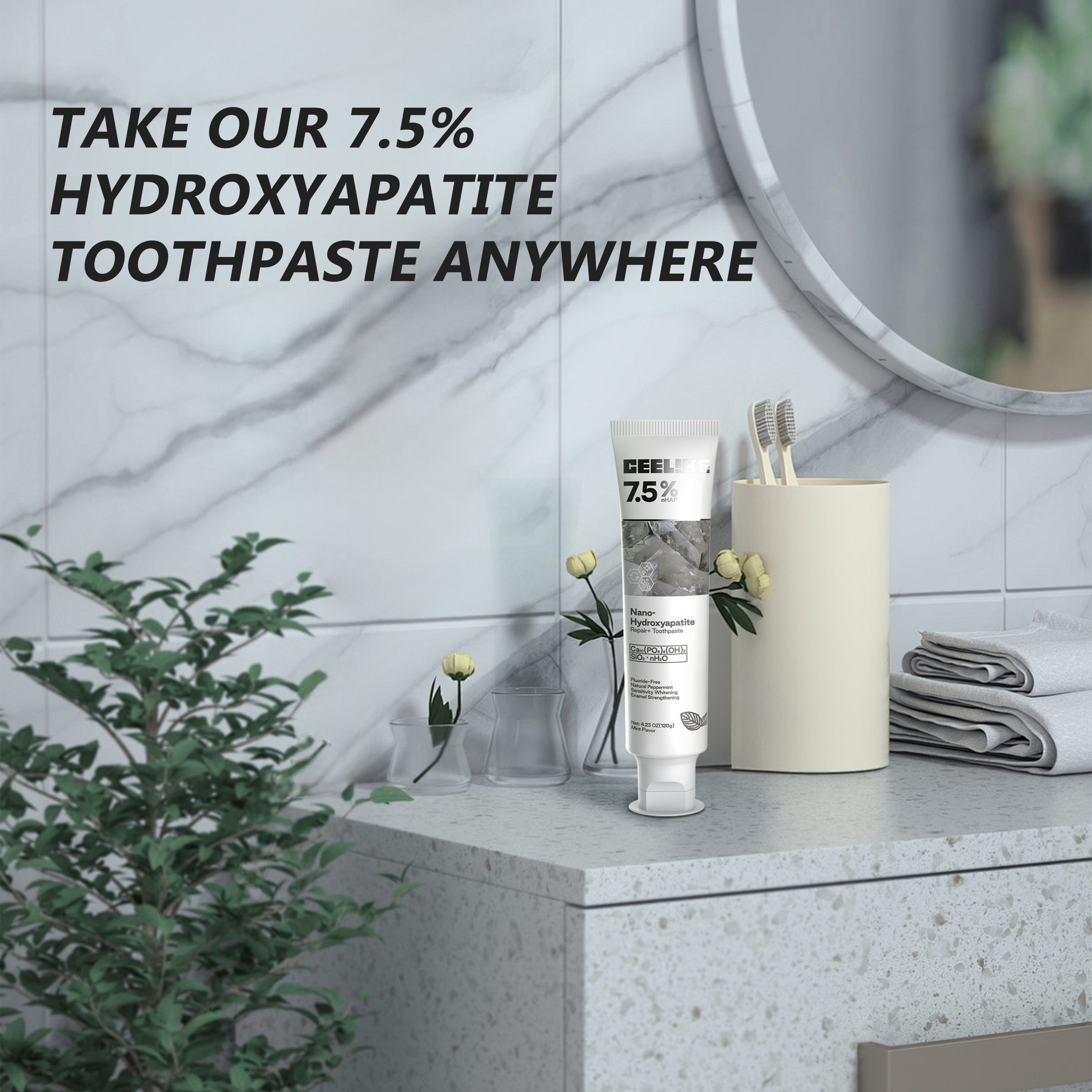 CEELIKE Hydroxyapatite Toothpaste, Repair and Protect Toothpaste, 4.23oz