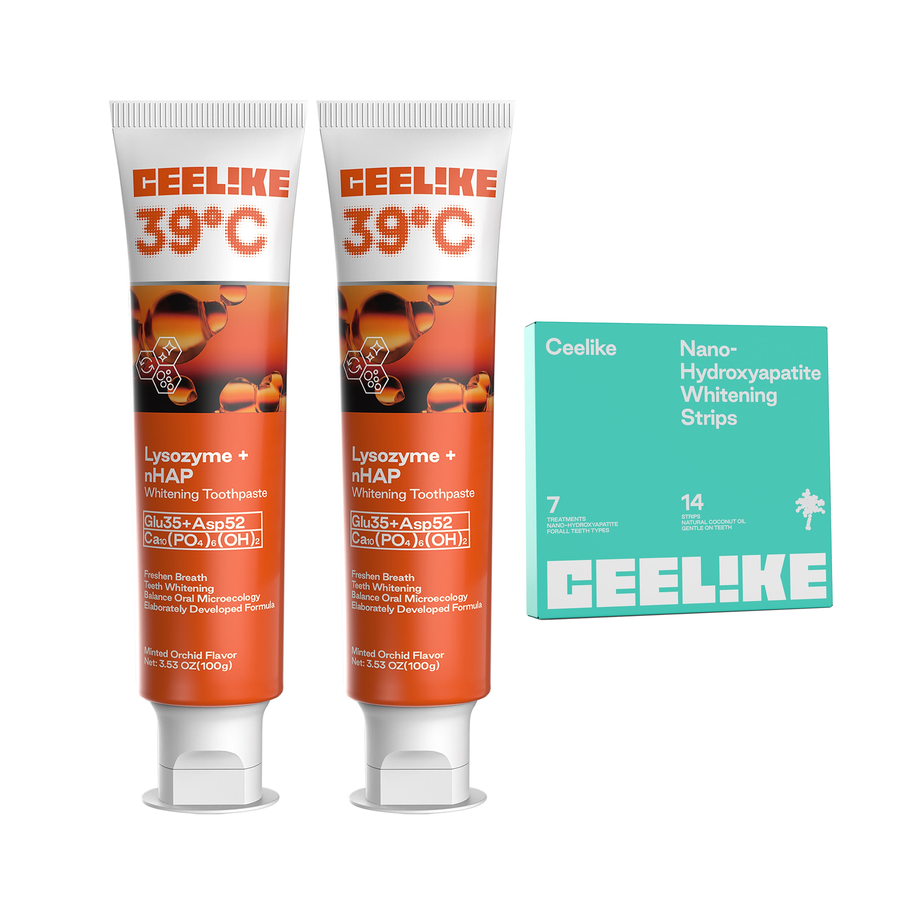 Glow & Go Whitening Set – 2 Toothpastes + Enamel-Safe Whitening Strips