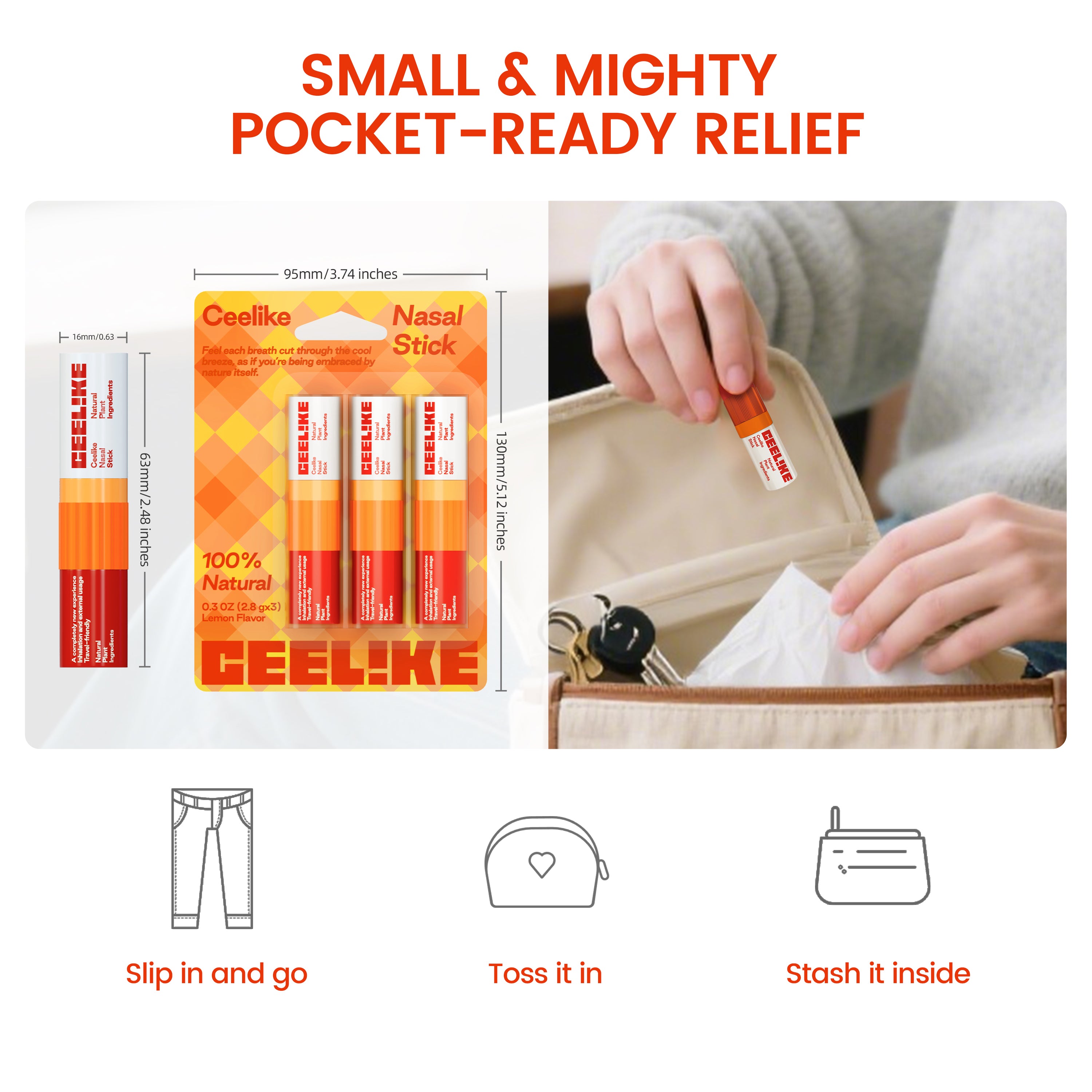 CEELIKE Nasal Stick – Instant Freshness, Anytime, Anywhere