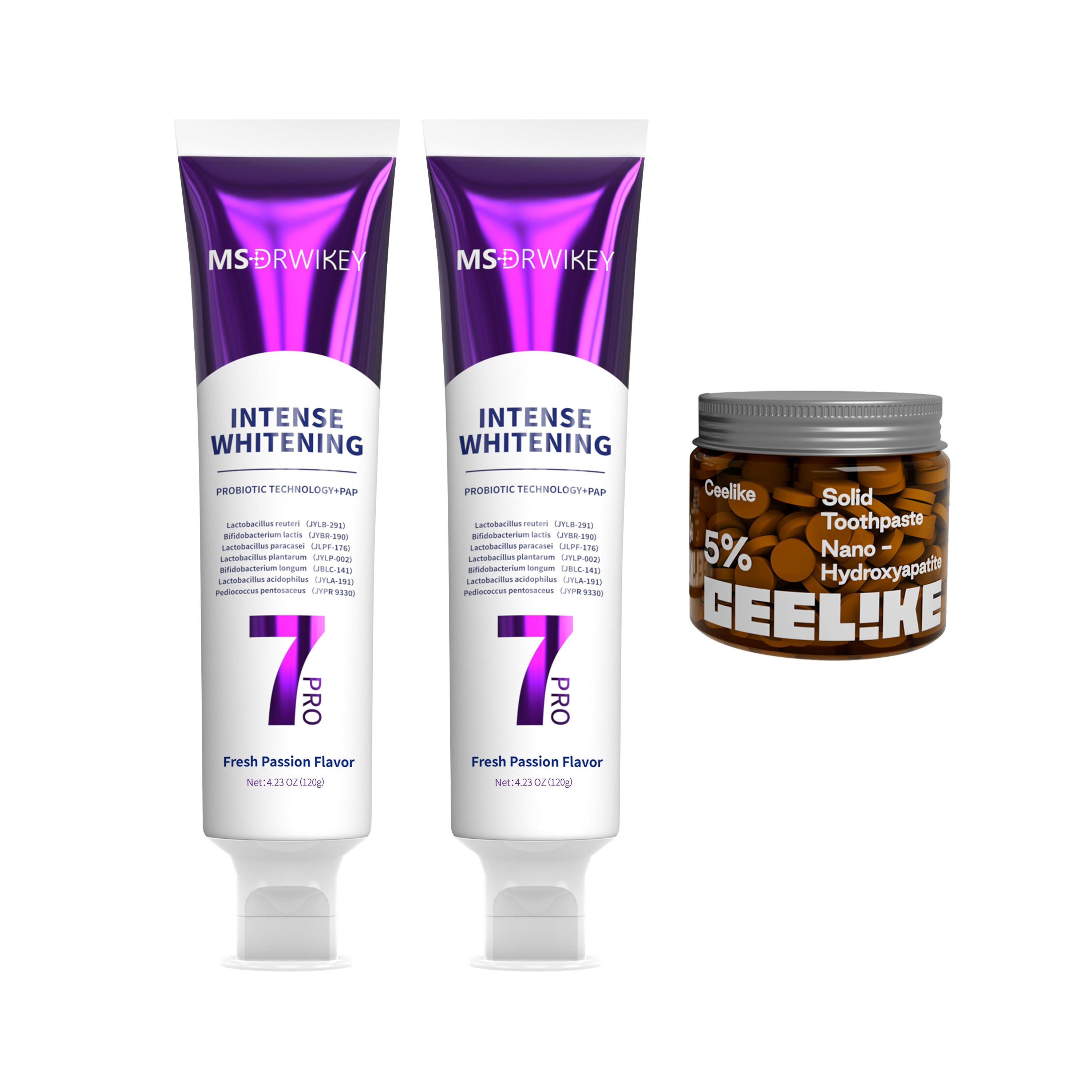 MSDRWIKEY Whitening Pair + CEELIKE Solid Tabs – Everyday Oral Routine Upgrade