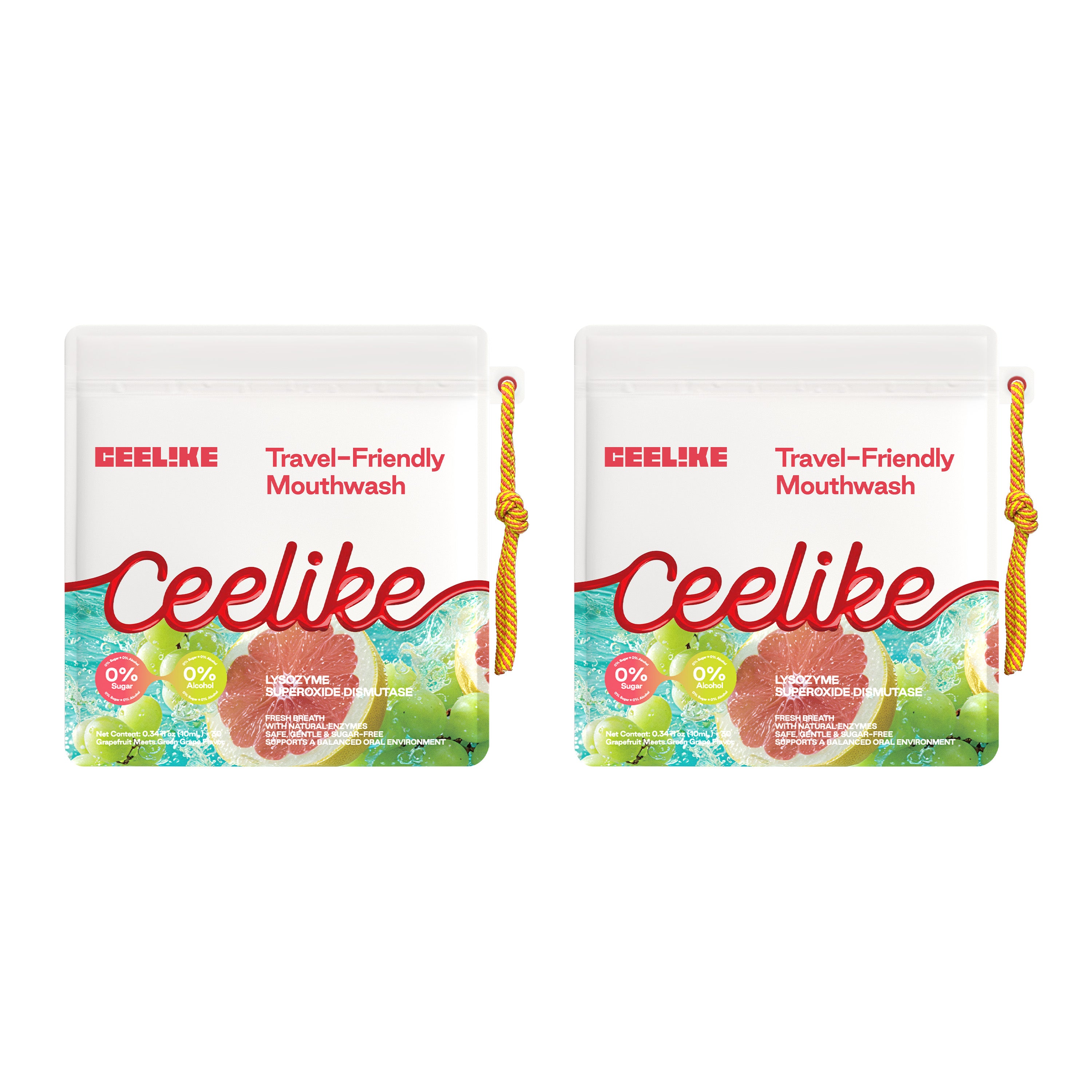 CEELIKE Travel-Friendly Mouthwash Sticks – Yuzu & Green Grape Flavor