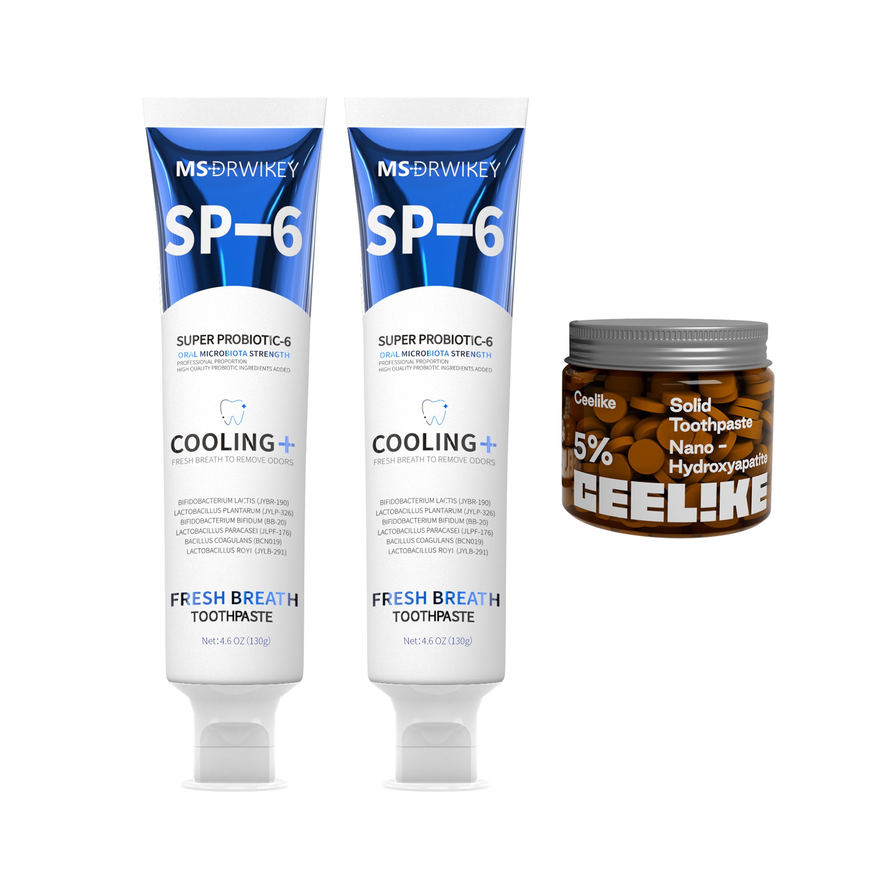 MSDRWIKEY Whitening Pair + CEELIKE Solid Tabs – Everyday Oral Routine Upgrade