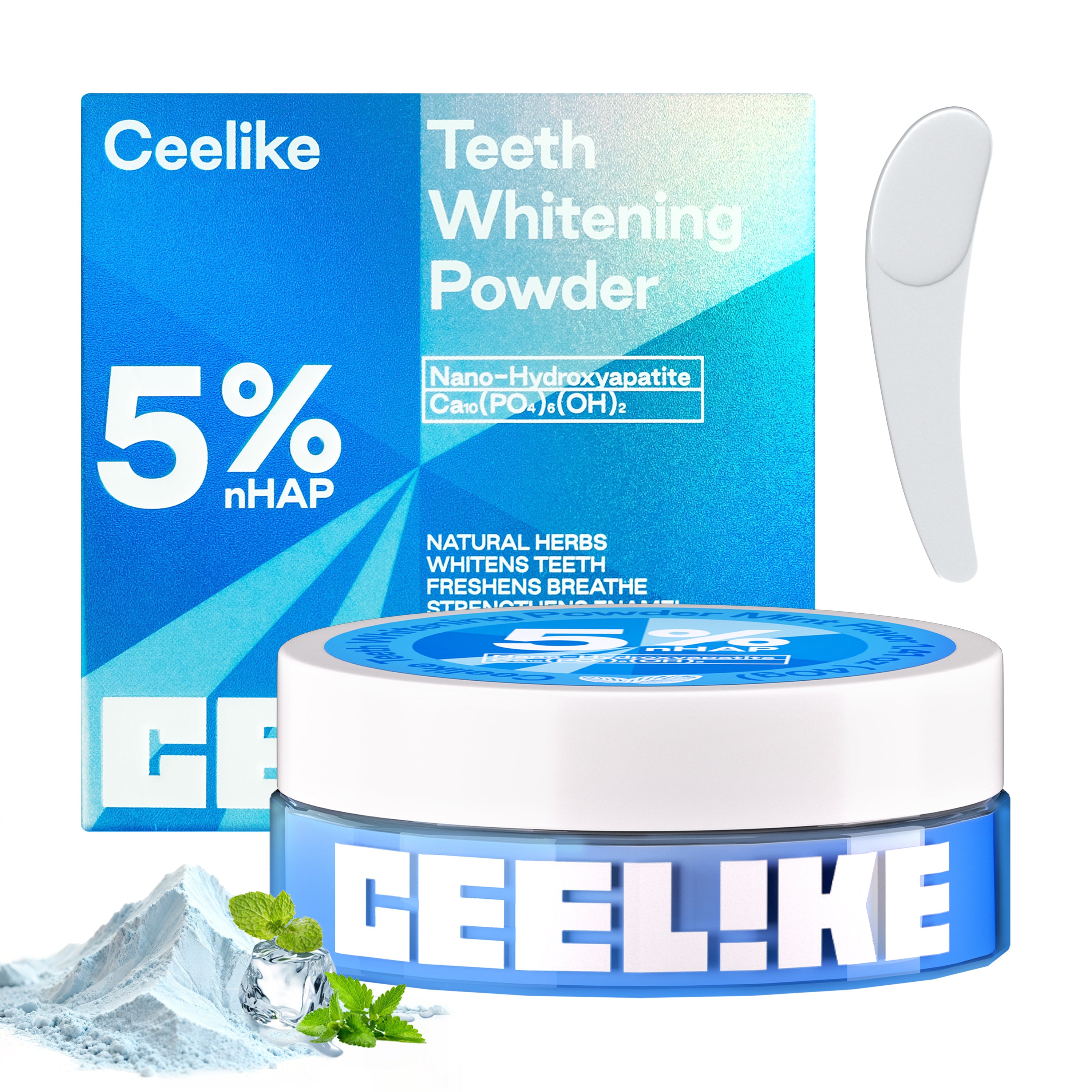 CEELIKE 5% Hydroxyapatite Tooth Powder — Whiter, Stronger, Naturally Clean