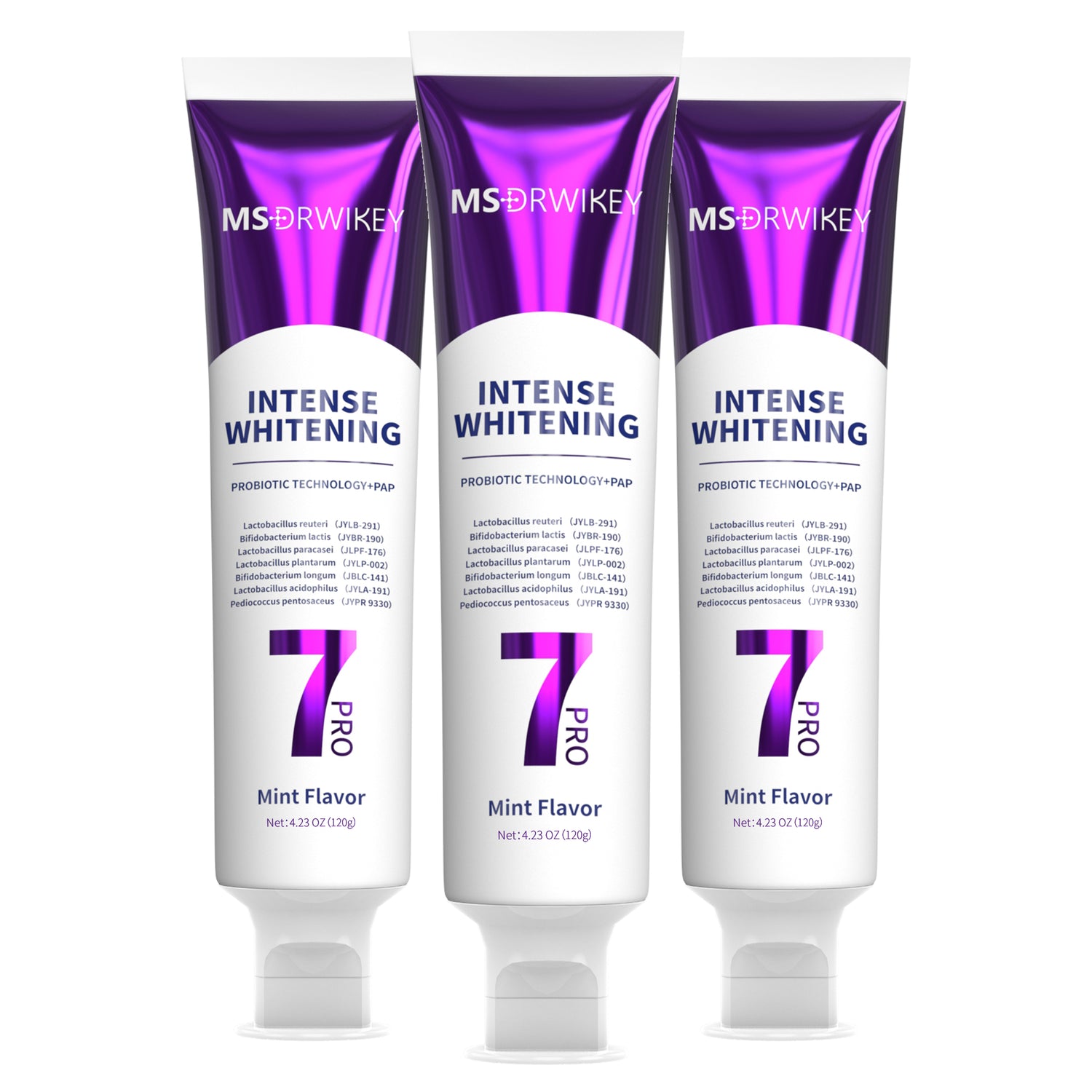 MSDRWIKEY 7 Pro Purple Whitening Toothpaste - Deep whitening, strong cleaning, confident smile, shining every day