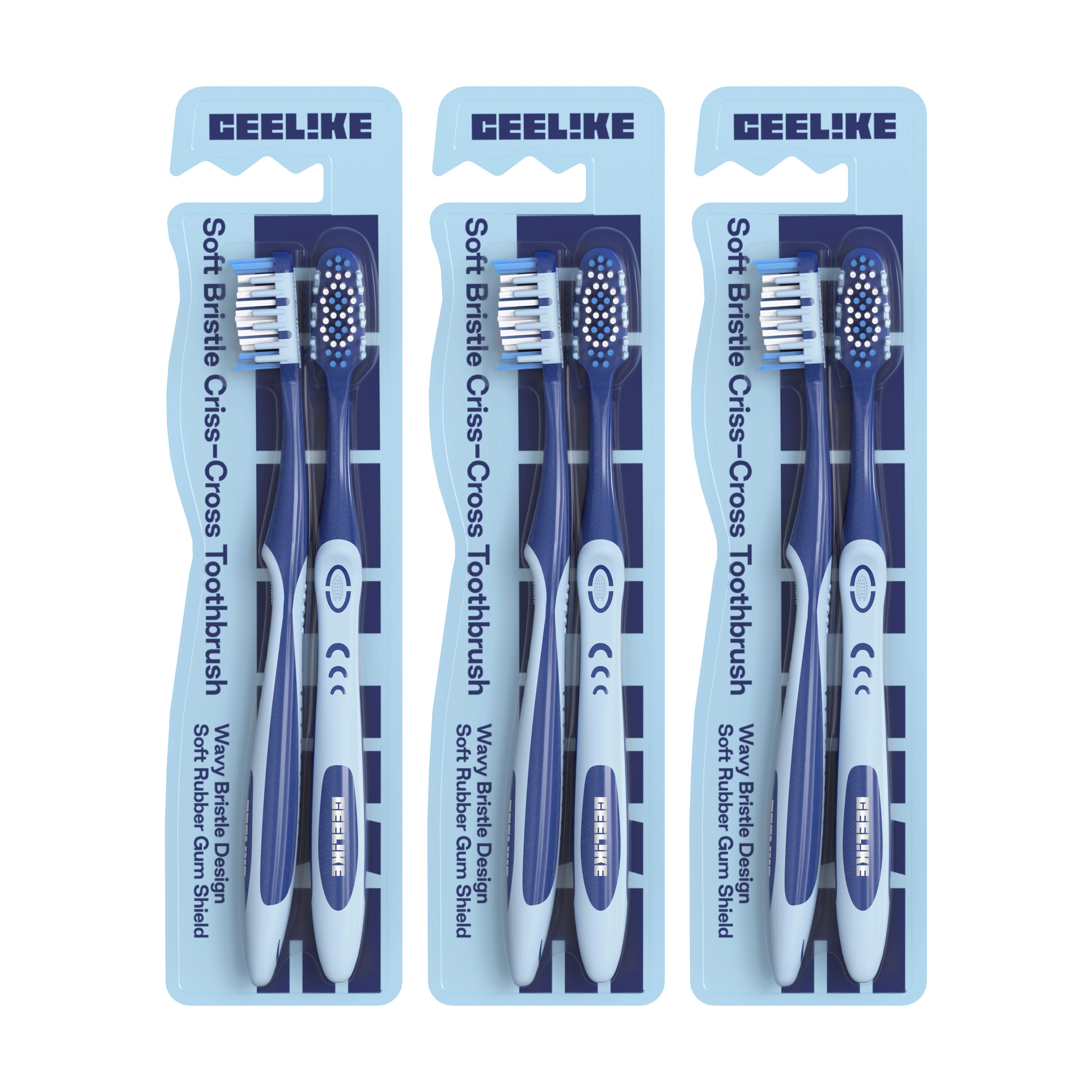 CEELIKE Soft Cross Bristle Toothbrush-Comfortable Daily Care