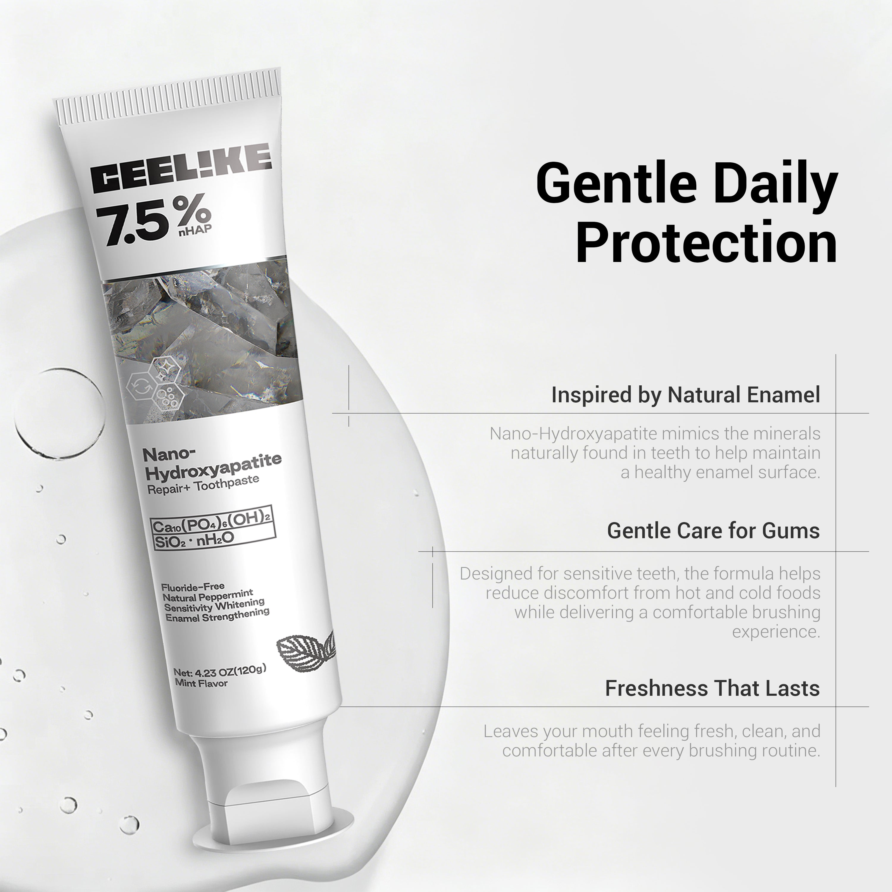 CEELIKE Hydroxyapatite Toothpaste, Repair and Protect Toothpaste, 4.23oz