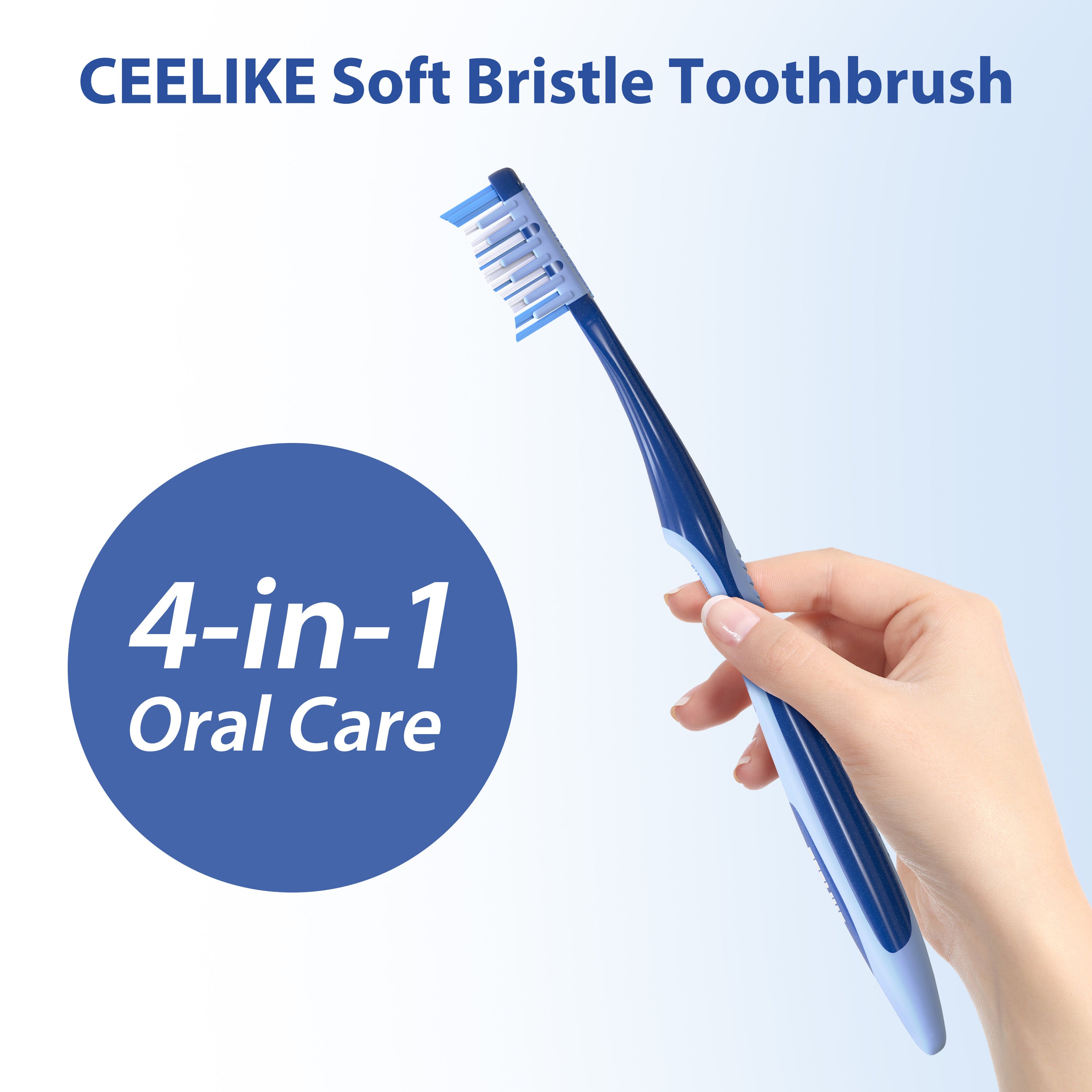 CEELIKE Soft Cross Bristle Toothbrush-Comfortable Daily Care