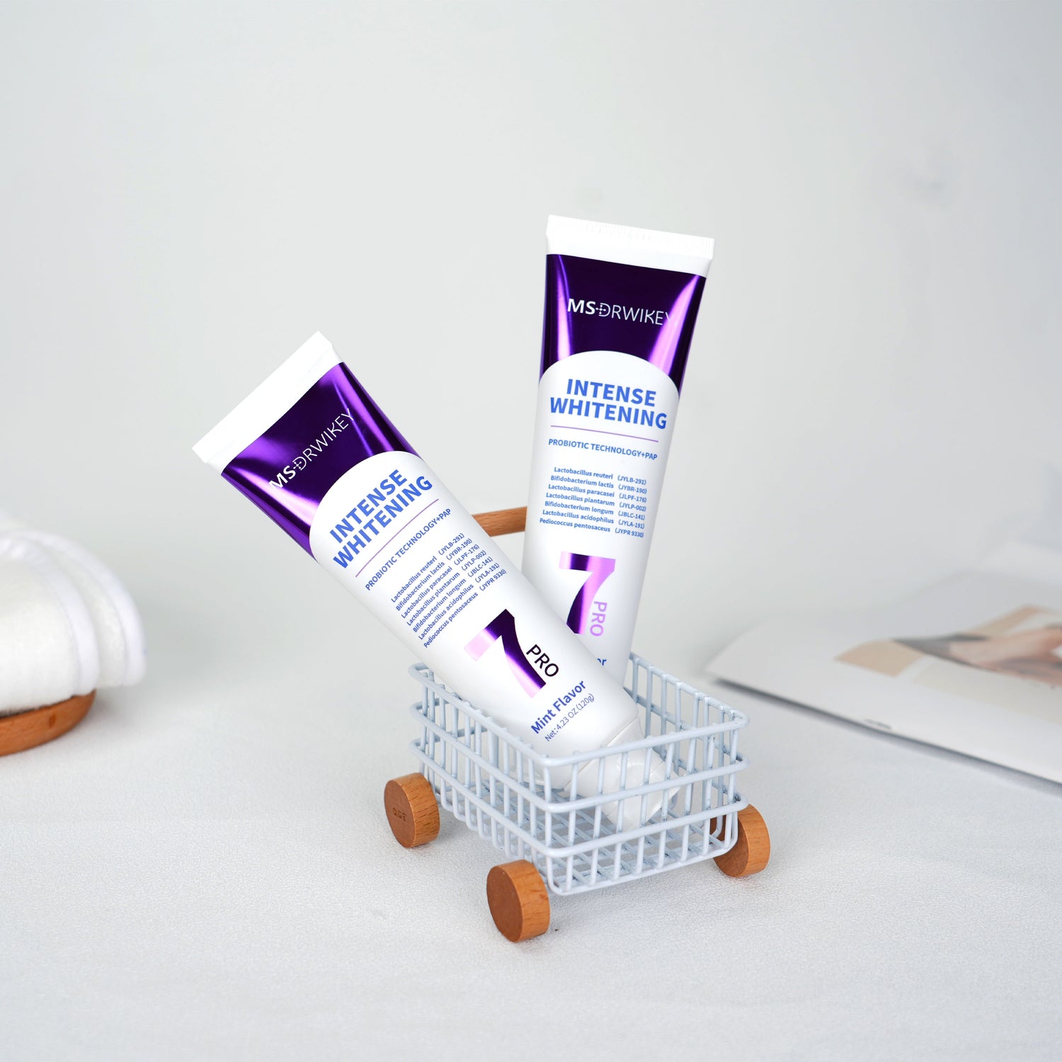 MSDRWIKEY 7 Pro Purple Whitening Toothpaste 2-Pack - Intense Whitening for a Brighter, Healthier Smile