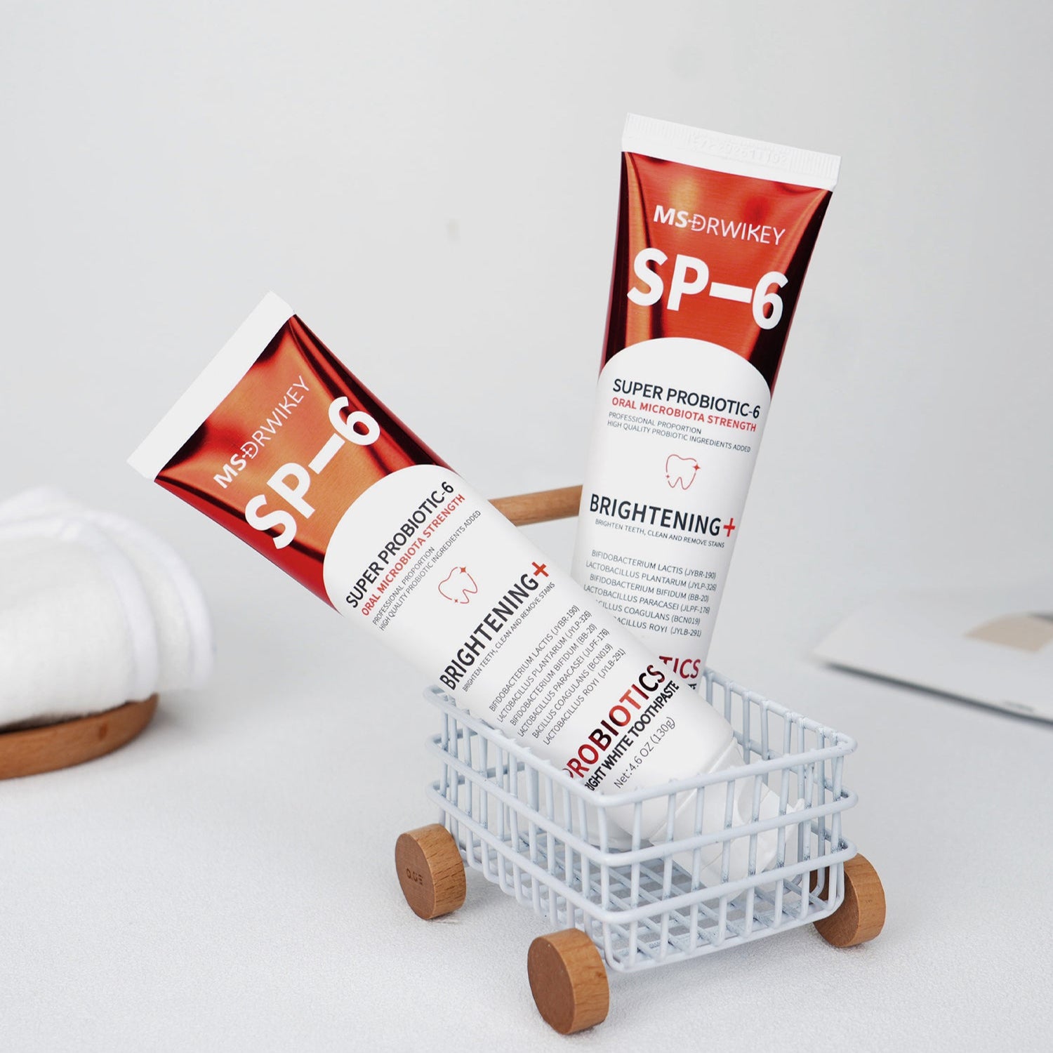 MSDRWIKEY SP-6 Whitening Toothpaste 3-pack – 6 kinds of probiotics, deep cleaning, whitening teeth, daily and travel oral care products