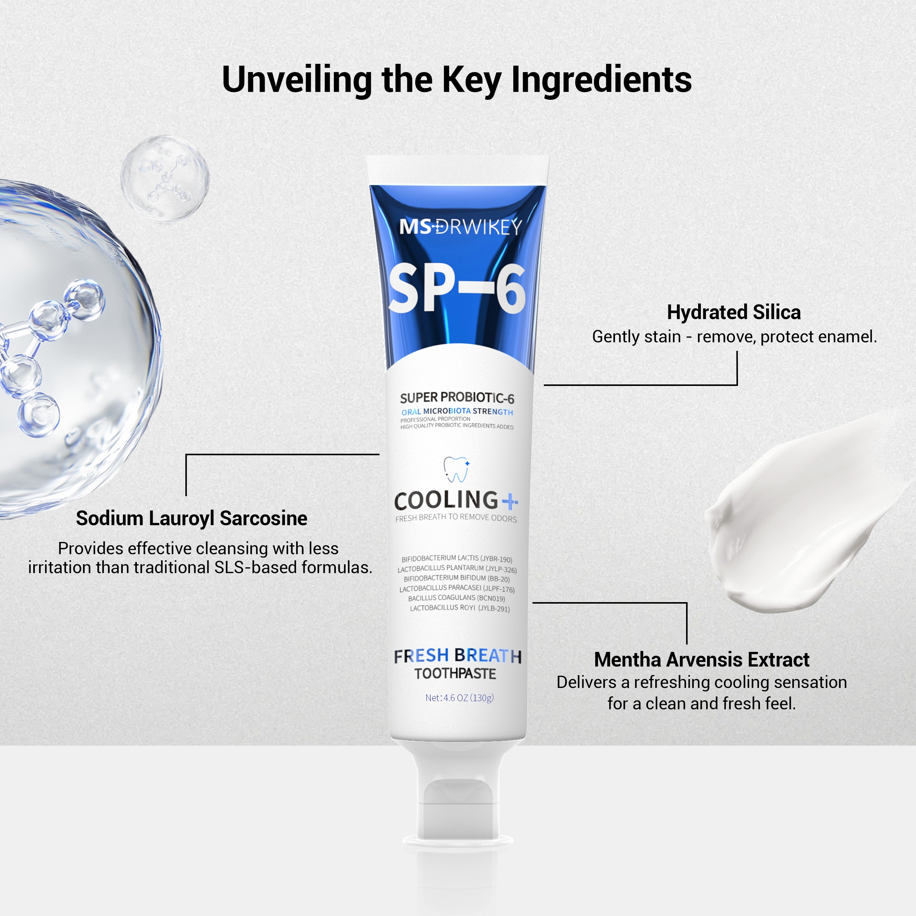 MSDRWIKEY Cool Breath Refreshing Toothpaste 2-Pack – Experience lasting freshness, a Christmas gift for oral care