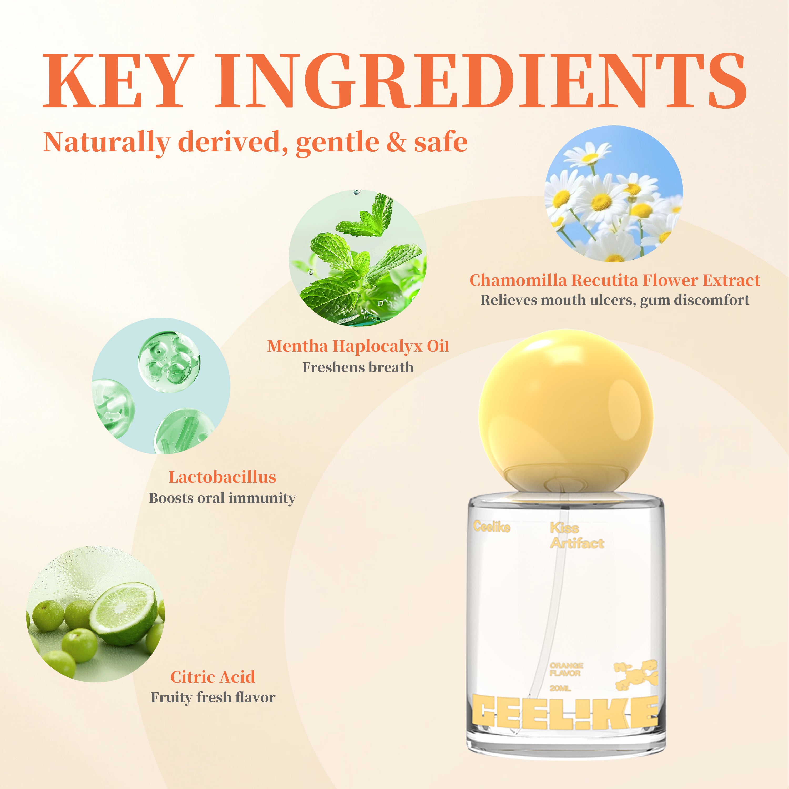 CEELIKE — Orange Probiotic Mist 20ml. Juicy. Bright. Confident.