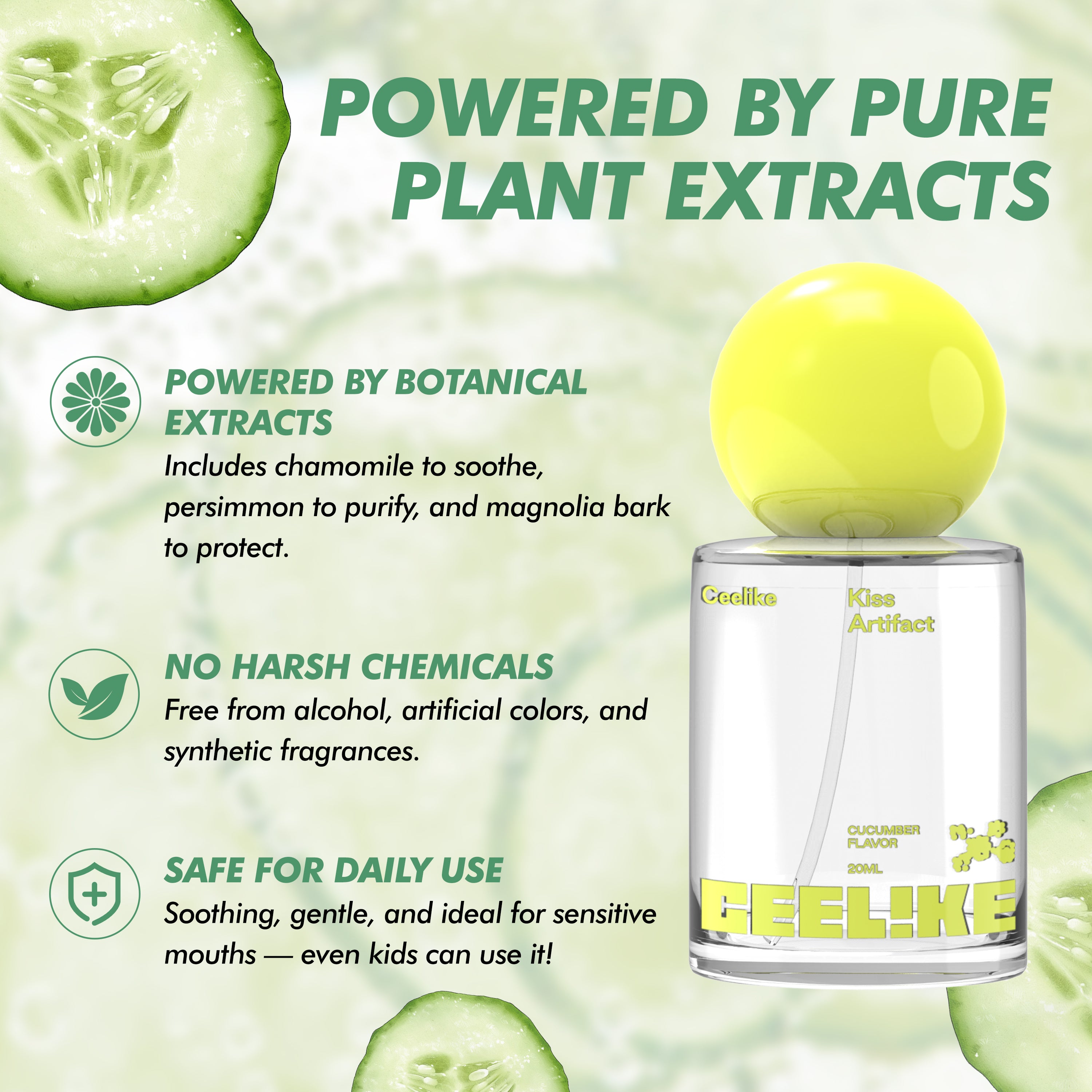 CEELIKE — Cucumber Probiotic Mist 20ml. Crisp. Cool. Confident.