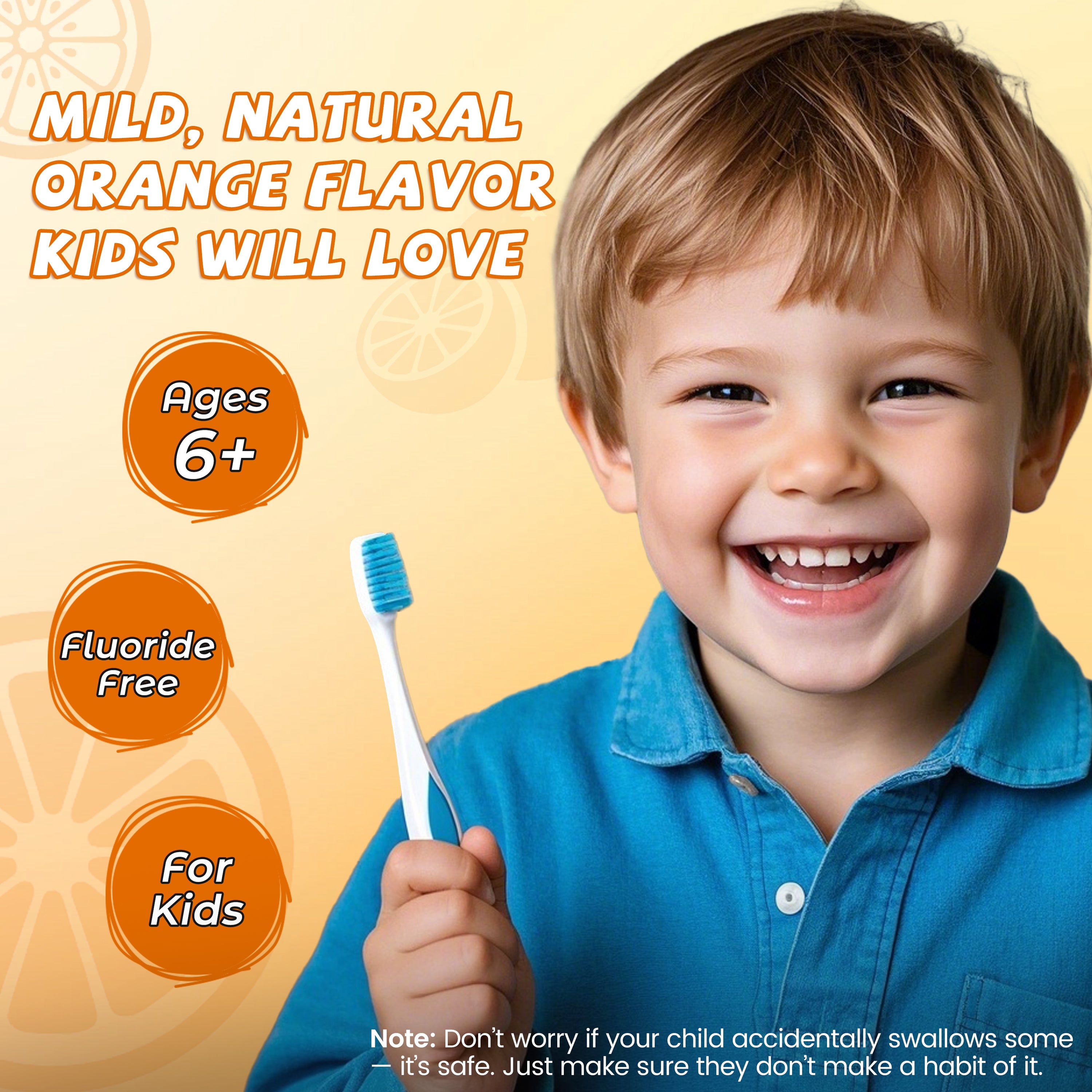 CEELIKE Kids 5% Hydroxyapatite Toothpaste – Fresh Breath · Strong Enamel · Naturally Sweet Orange Flavor