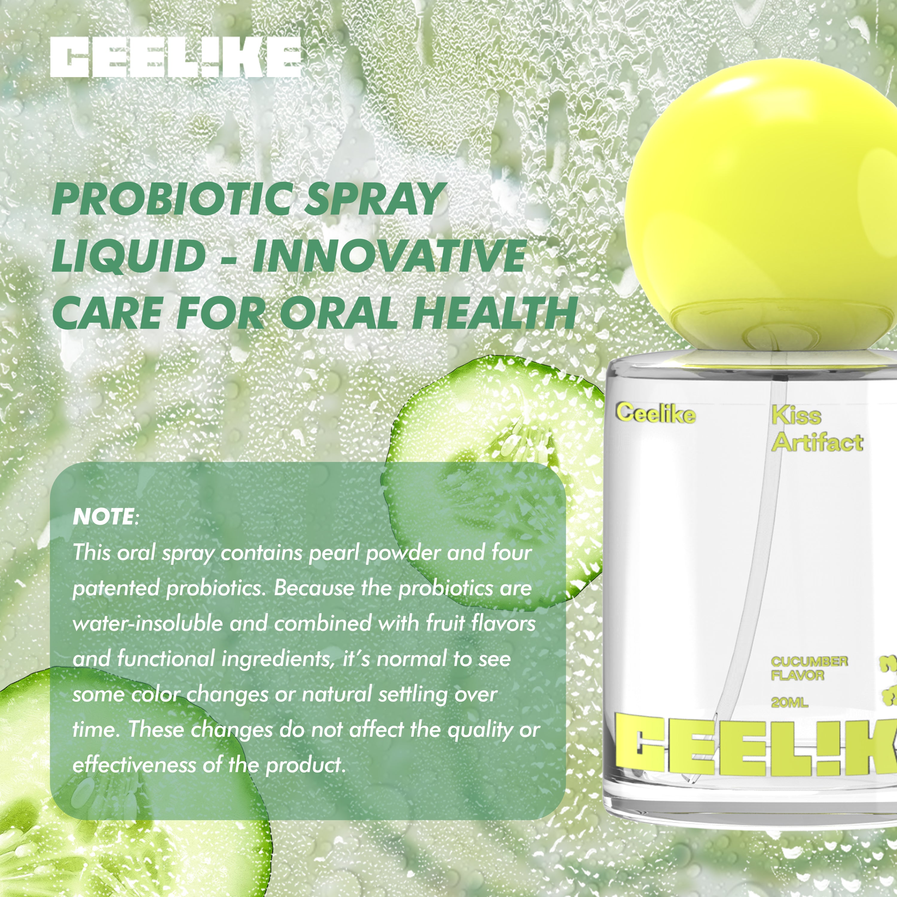 CEELIKE — Cucumber Probiotic Mist 20ml. Crisp. Cool. Confident.