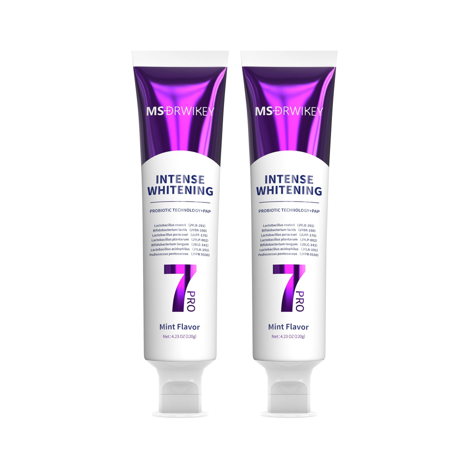 MSDRWIKEY 7 Pro Purple Whitening Toothpaste 2-Pack - Intense Whitening for a Brighter, Healthier Smile