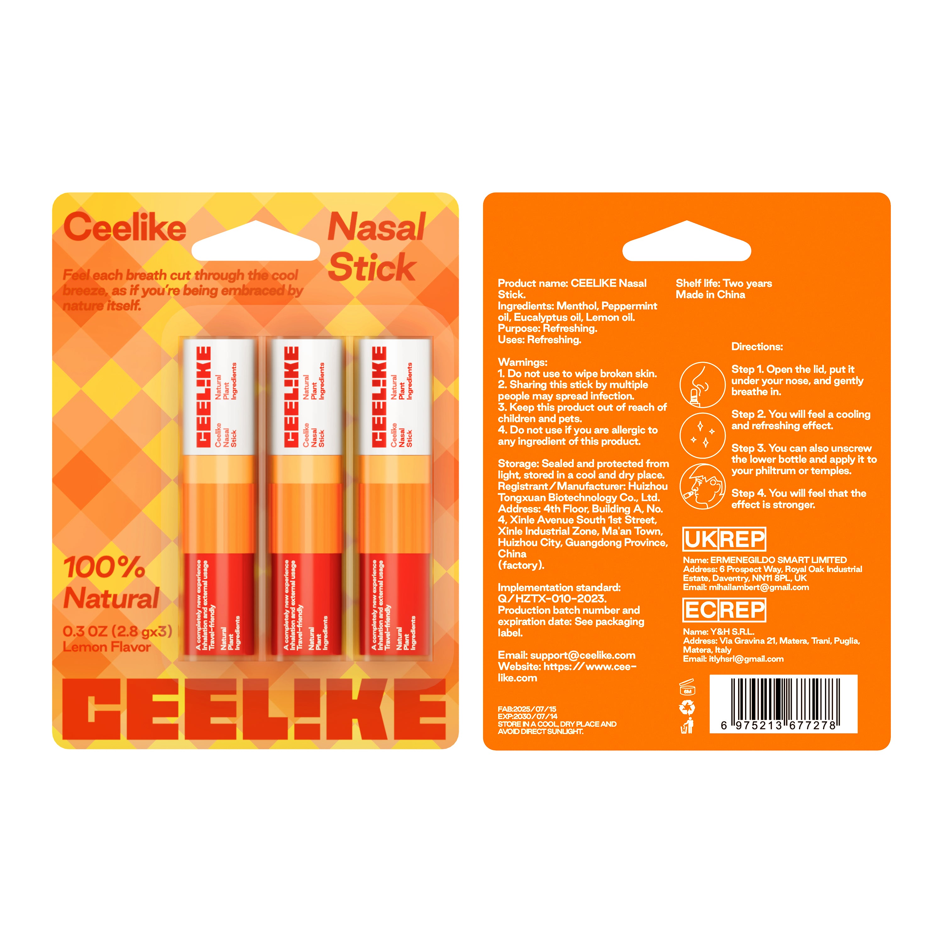CEELIKE Nasal Stick – Instant Freshness, Anytime, Anywhere
