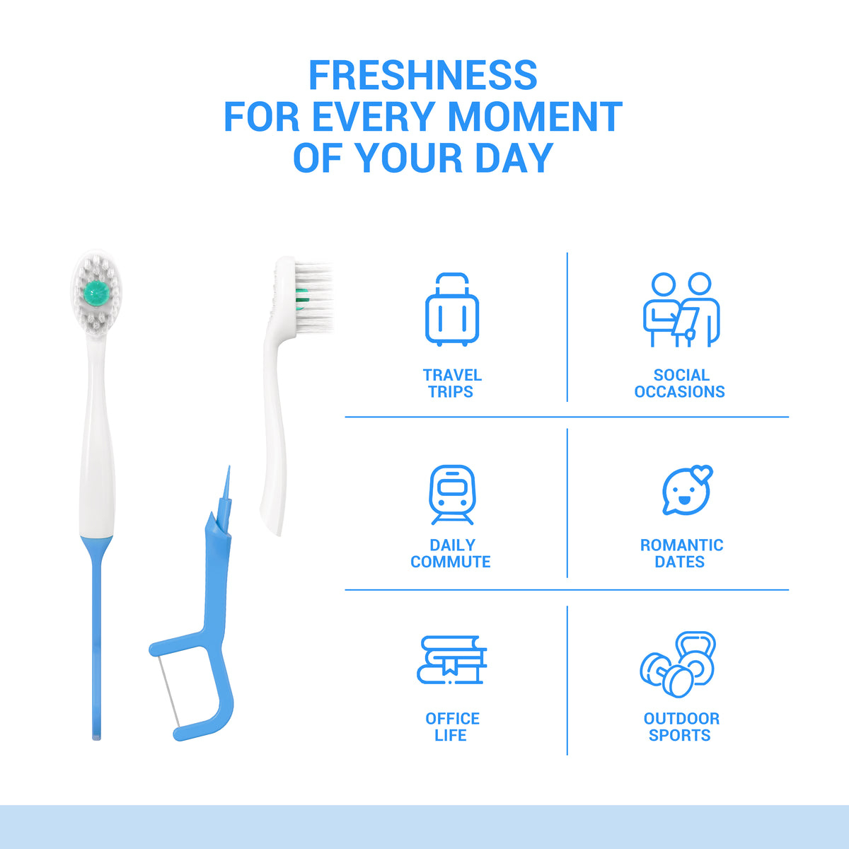 CEELIKE 3-in-1 Disposable Toothbrush with Refreshing Bead