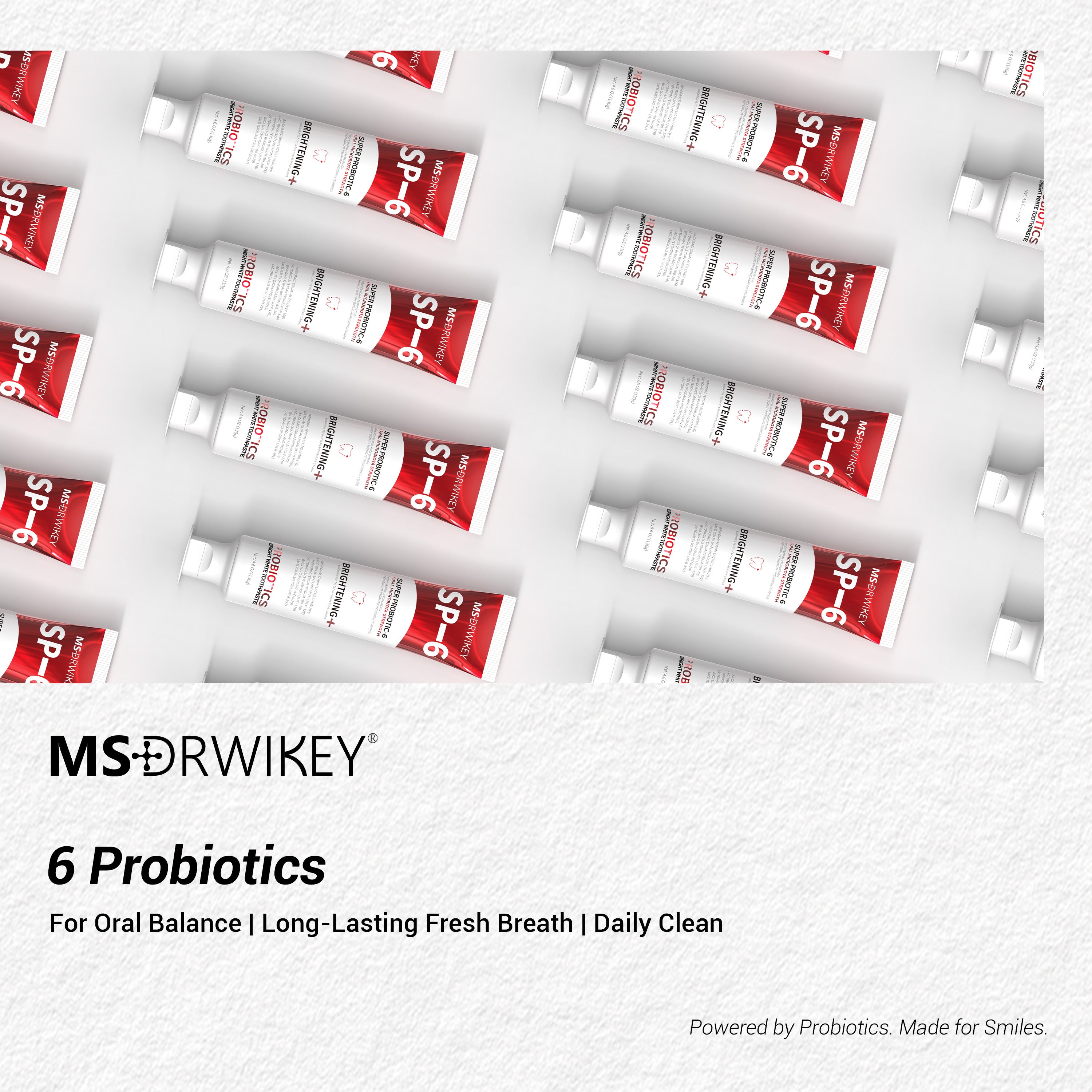 MSDRWIKEY SP-6 Whitening Toothpaste 2-pack – 6 kinds of probiotics, deep clean, whiten teeth, make your smile brighter