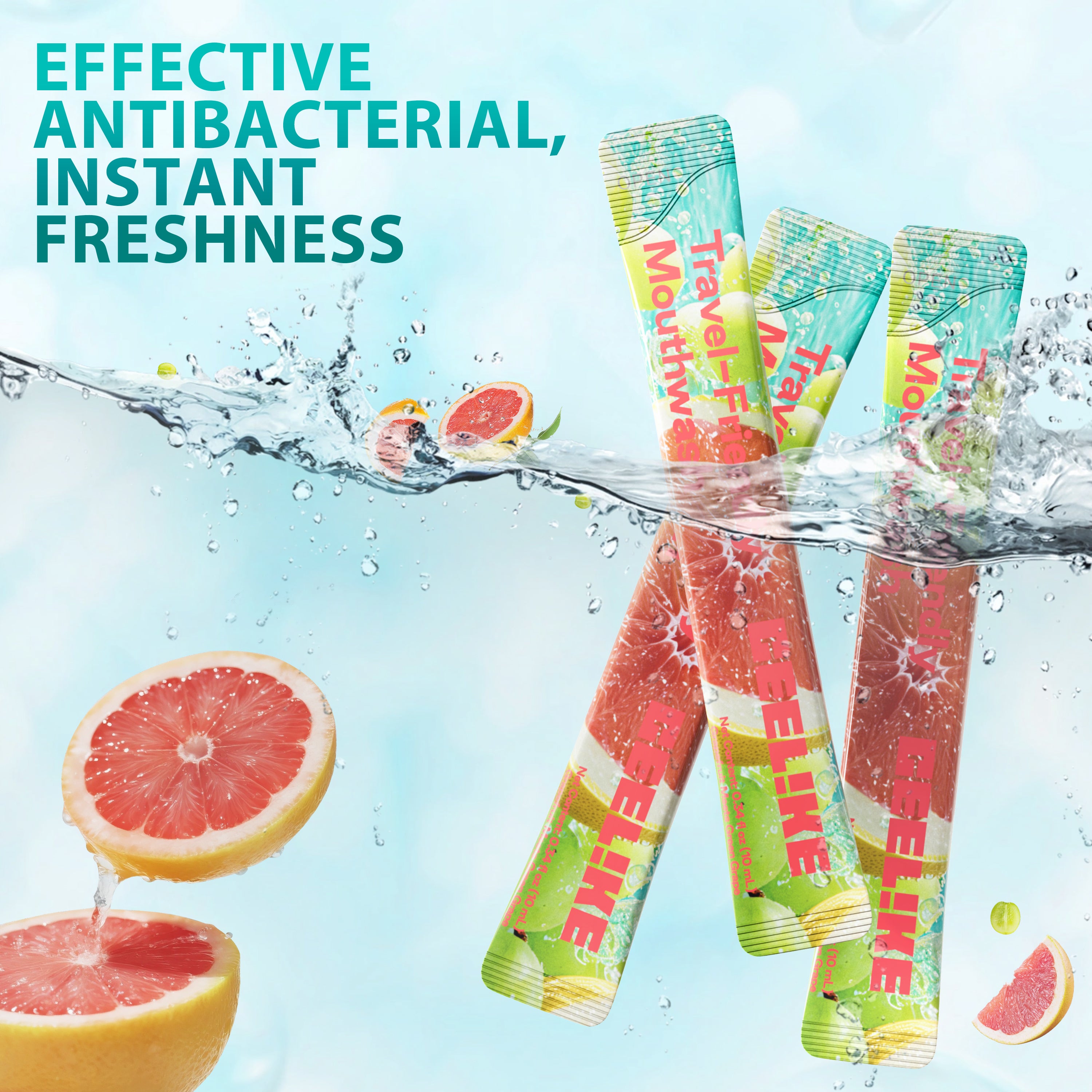 CEELIKE Travel-Friendly Mouthwash Sticks – Yuzu & Green Grape Flavor