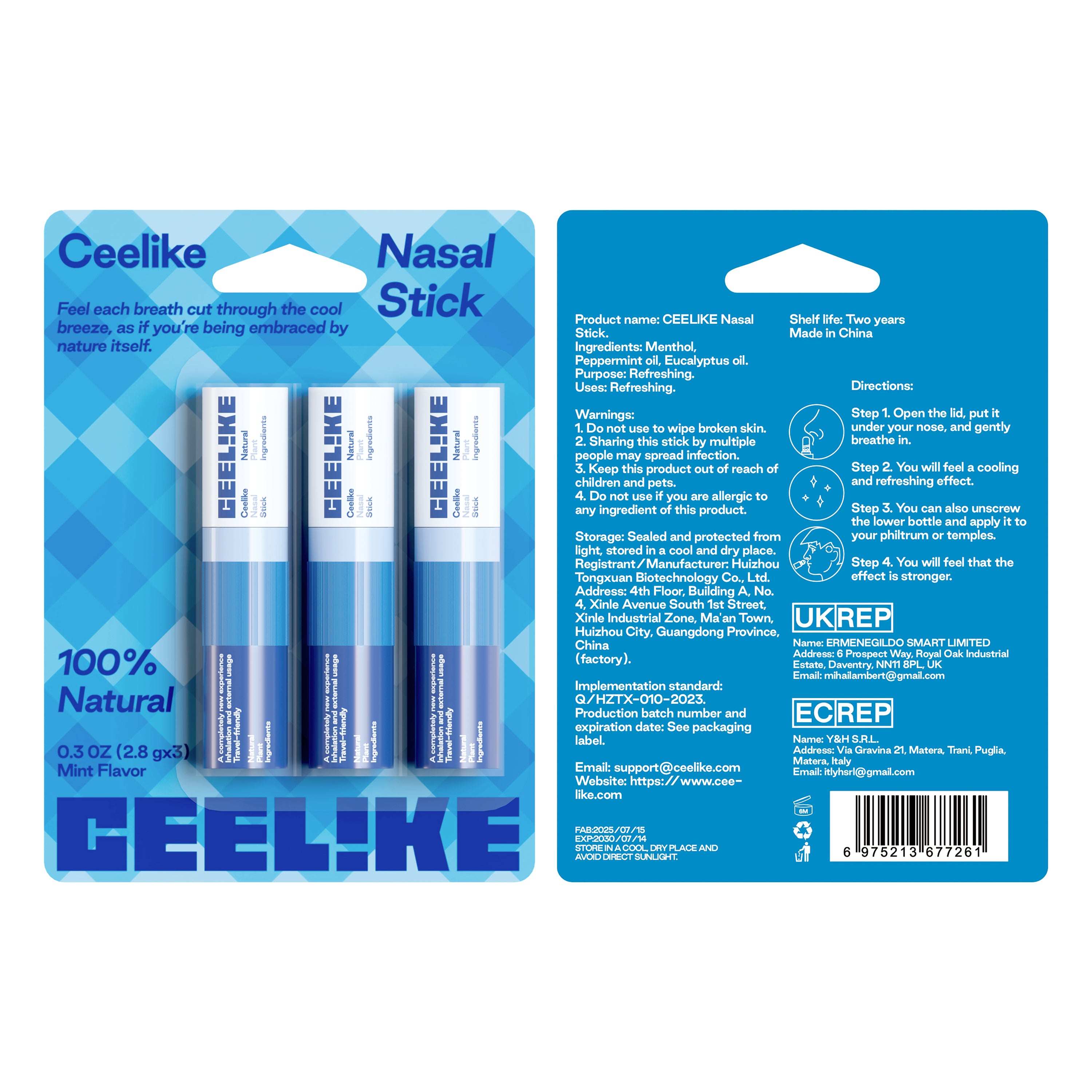 CEELIKE Nasal Stick – Instant Freshness, Anytime, Anywhere