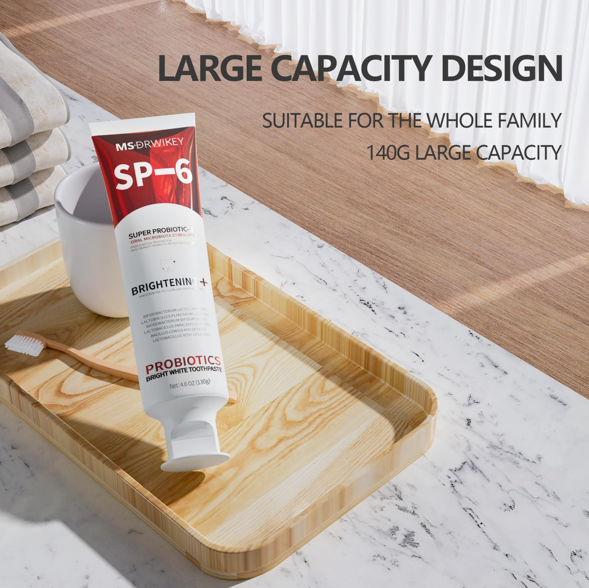 MSDRWIKEY SP-6 Whitening Toothpaste – Brighten Your Smile with the Power of 6 Probiotics