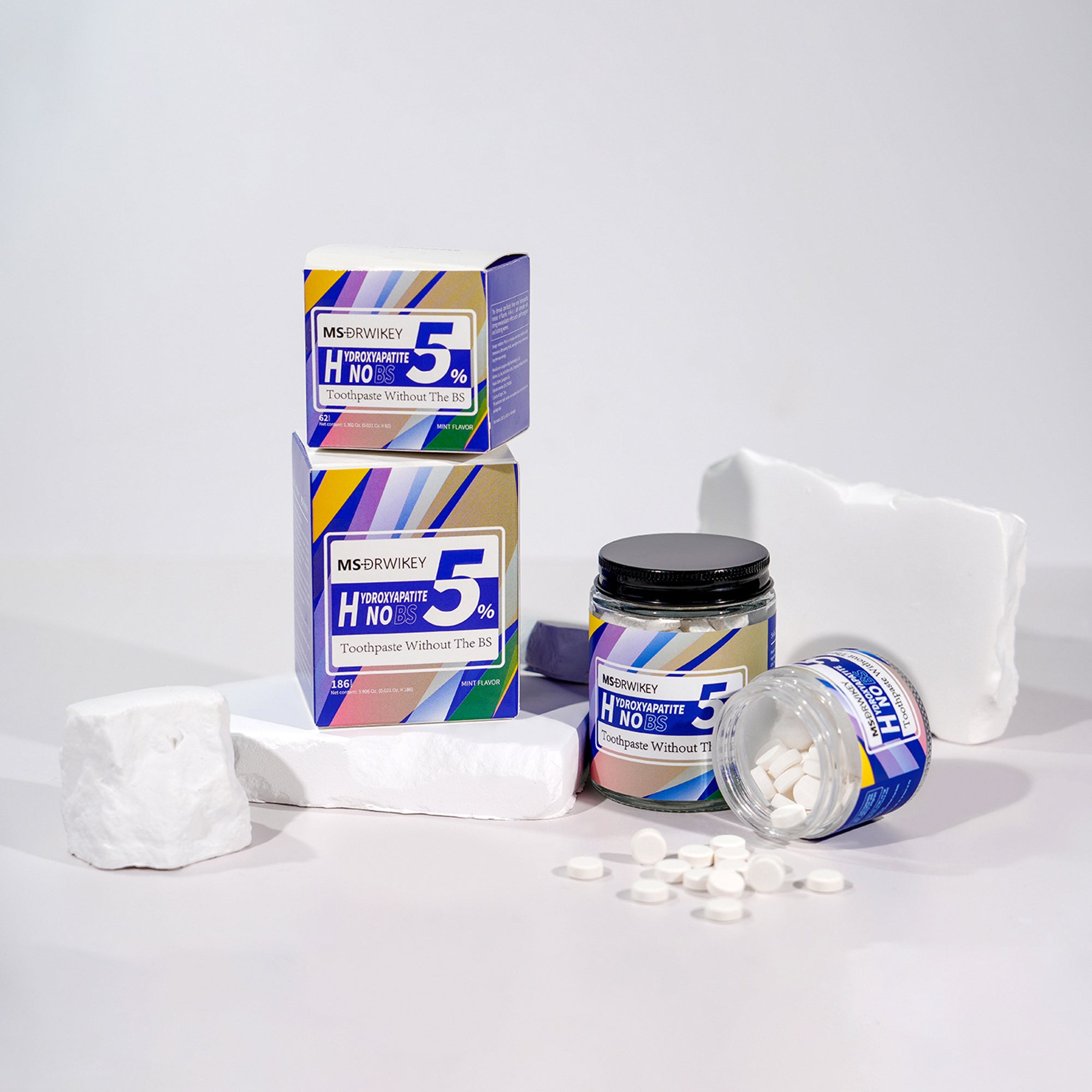 MSDRWIKEY Hydroxyapatite Solid Toothpaste Tablets: Fluoride-Free, Eco-Friendly, and Teeth-Strengthening