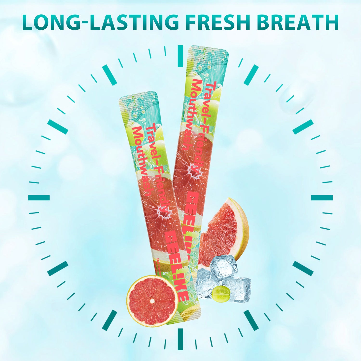 CEELIKE Travel-Friendly Mouthwash Sticks – Yuzu &amp; Green Grape Flavor