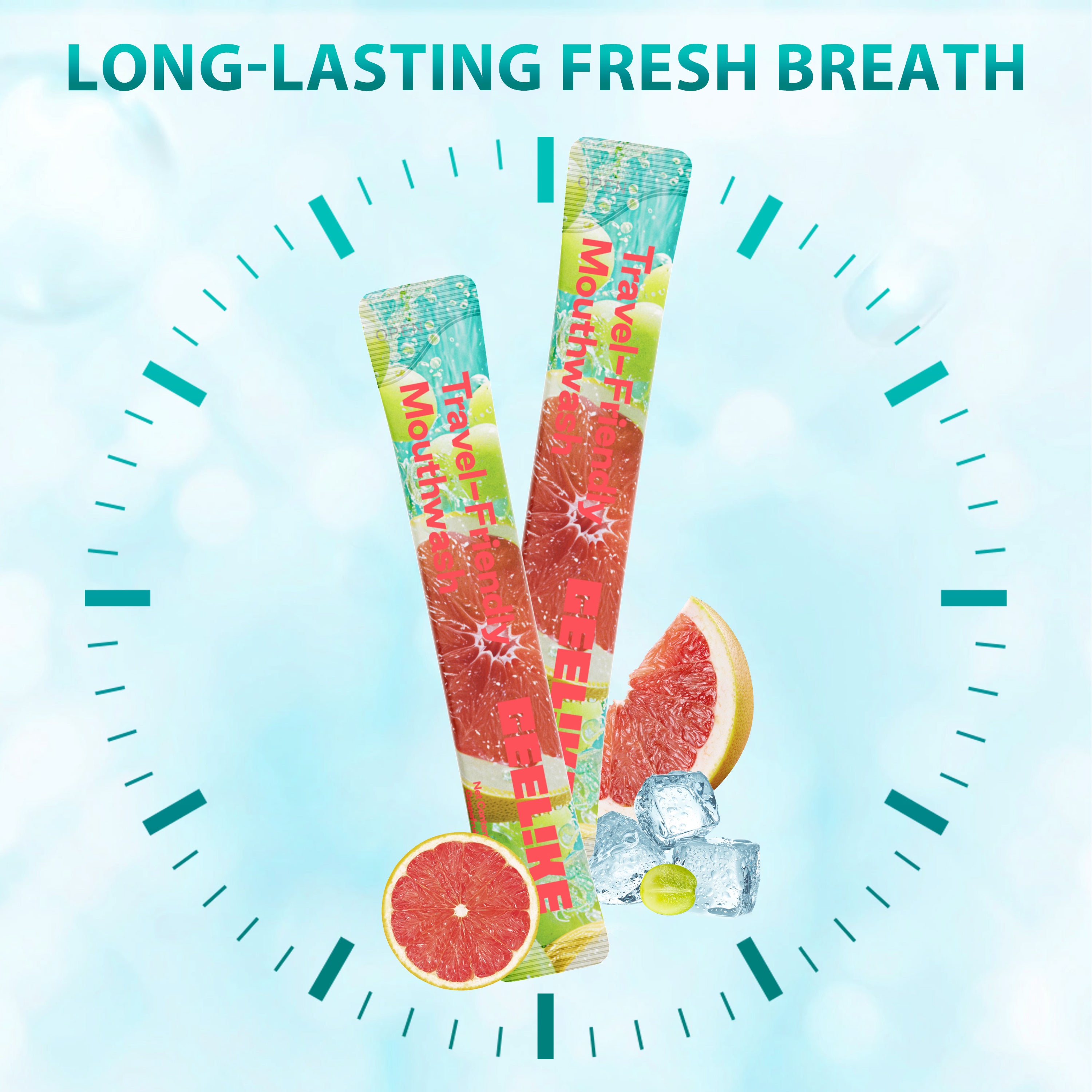 CEELIKE Travel-Friendly Mouthwash Sticks – Yuzu &amp; Green Grape Flavor