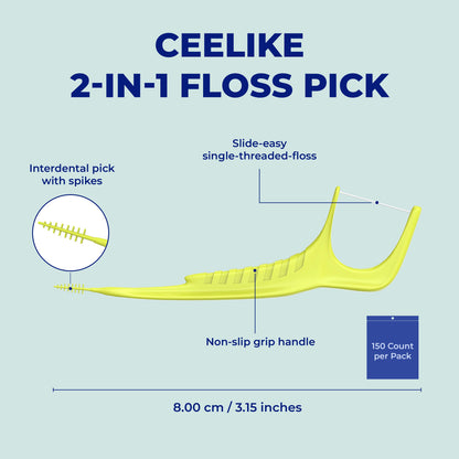 CEELIKE 2-in-1 Floss &amp; Interdental Pick — Easy Daily Care