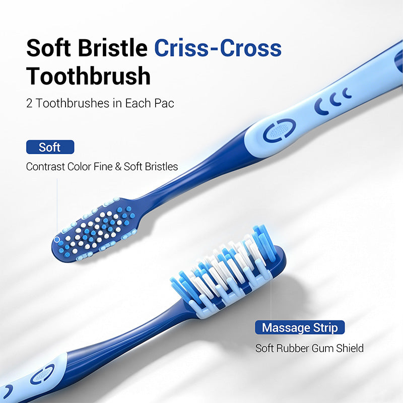 CEELIKE Soft Cross Bristle Toothbrush – Comfortable Daily Care