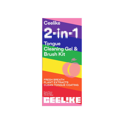 CEELIKE 2-in-1 Tongue Cleaning Gel &amp; Brush Kit