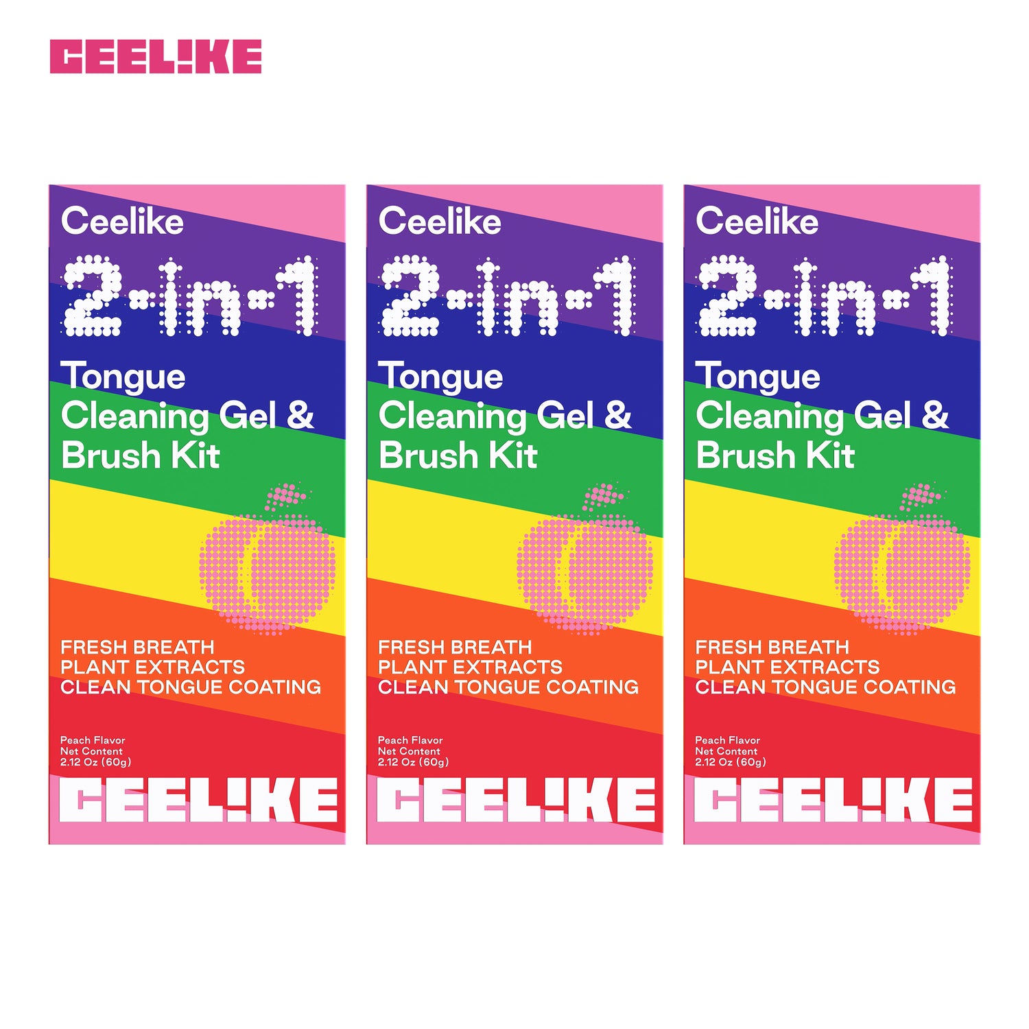 CEELIKE 2-in-1 Tongue Cleaning Gel &amp; Brush Kit