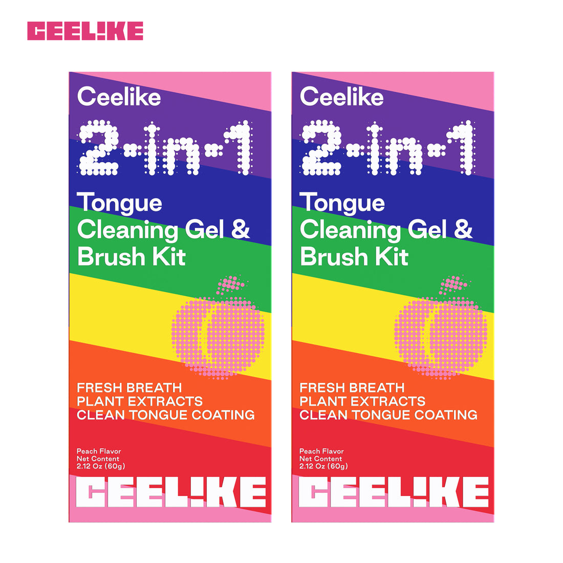 CEELIKE 2-in-1 Tongue Cleaning Gel &amp; Brush Kit