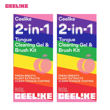 CEELIKE 2-in-1 Tongue Cleaning Gel &amp; Brush Kit