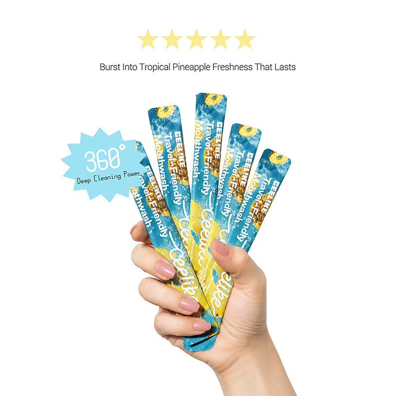 CEELIKE Portable Mouthwash – Tropical Pineapple Flavor (30 Packs)