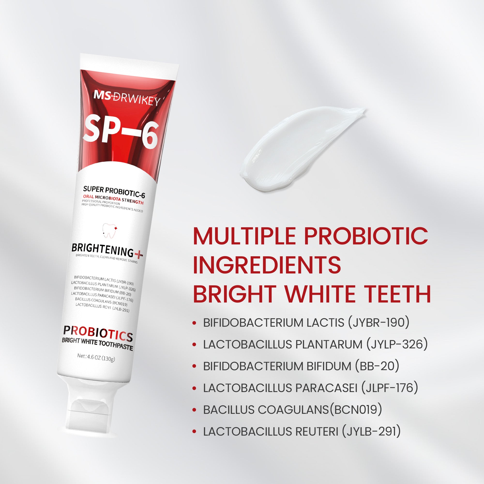 MSDRWIKEY 3-Piece Combo Set – SP-6 Probiotic Whitening Toothpaste, 7-P