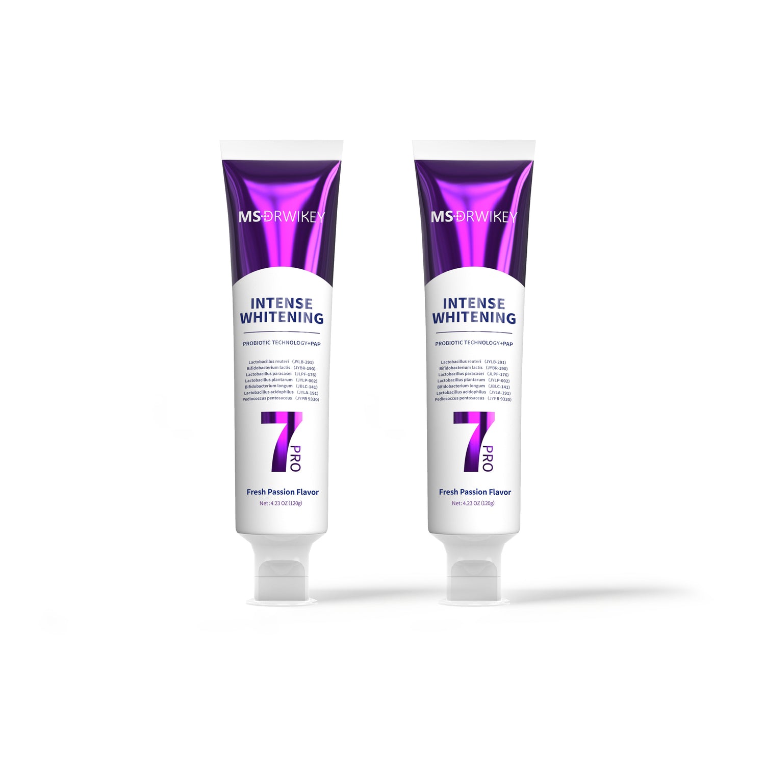 MSDRWIKEY 7 Pro Purple Whitening Toothpaste 2-Pack - Intense Whitening for a Brighter, Healthier Smile